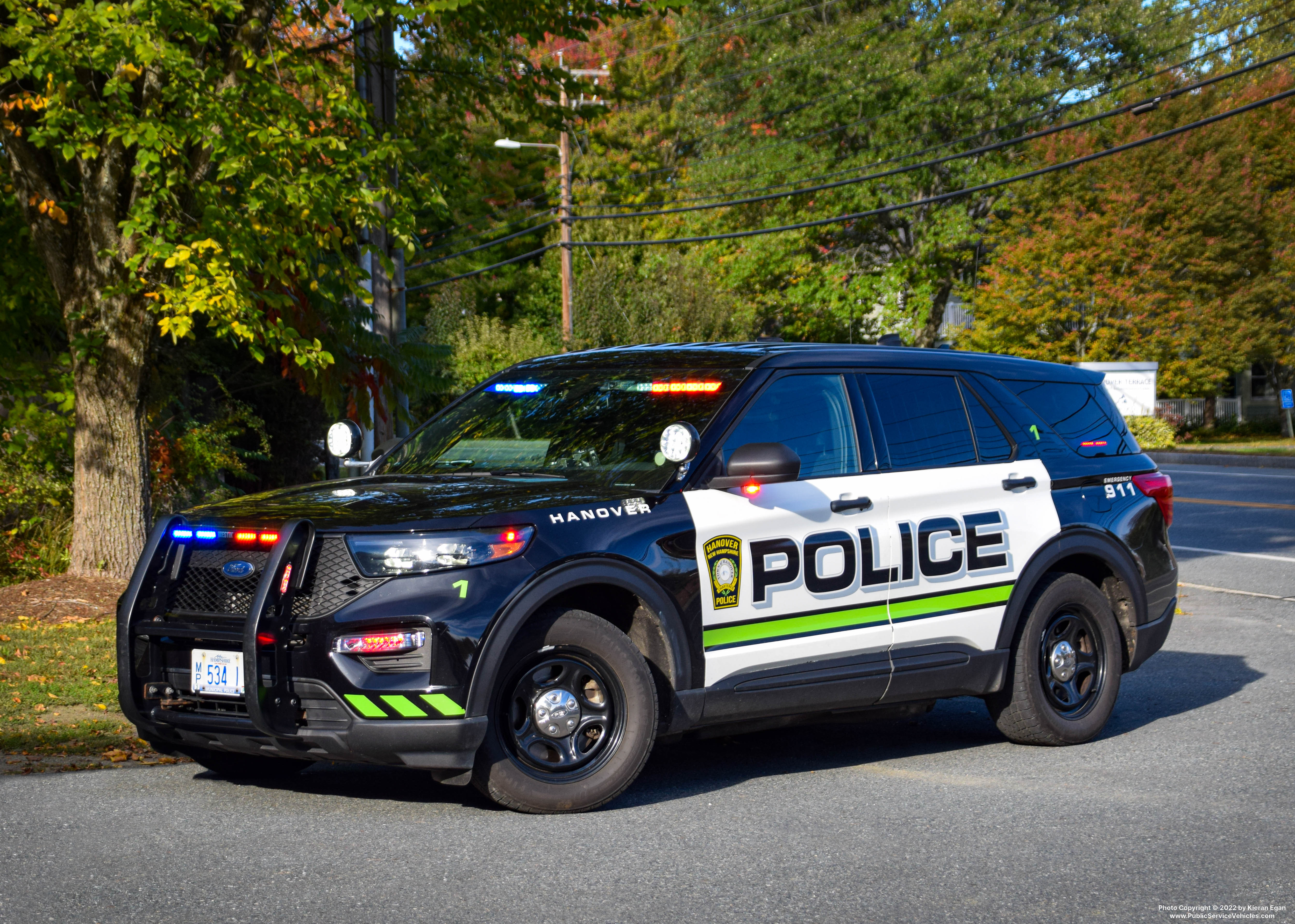 A photo  of Hanover Police
            Car 1, a 2020 Ford Police Interceptor Utility             taken by Kieran Egan