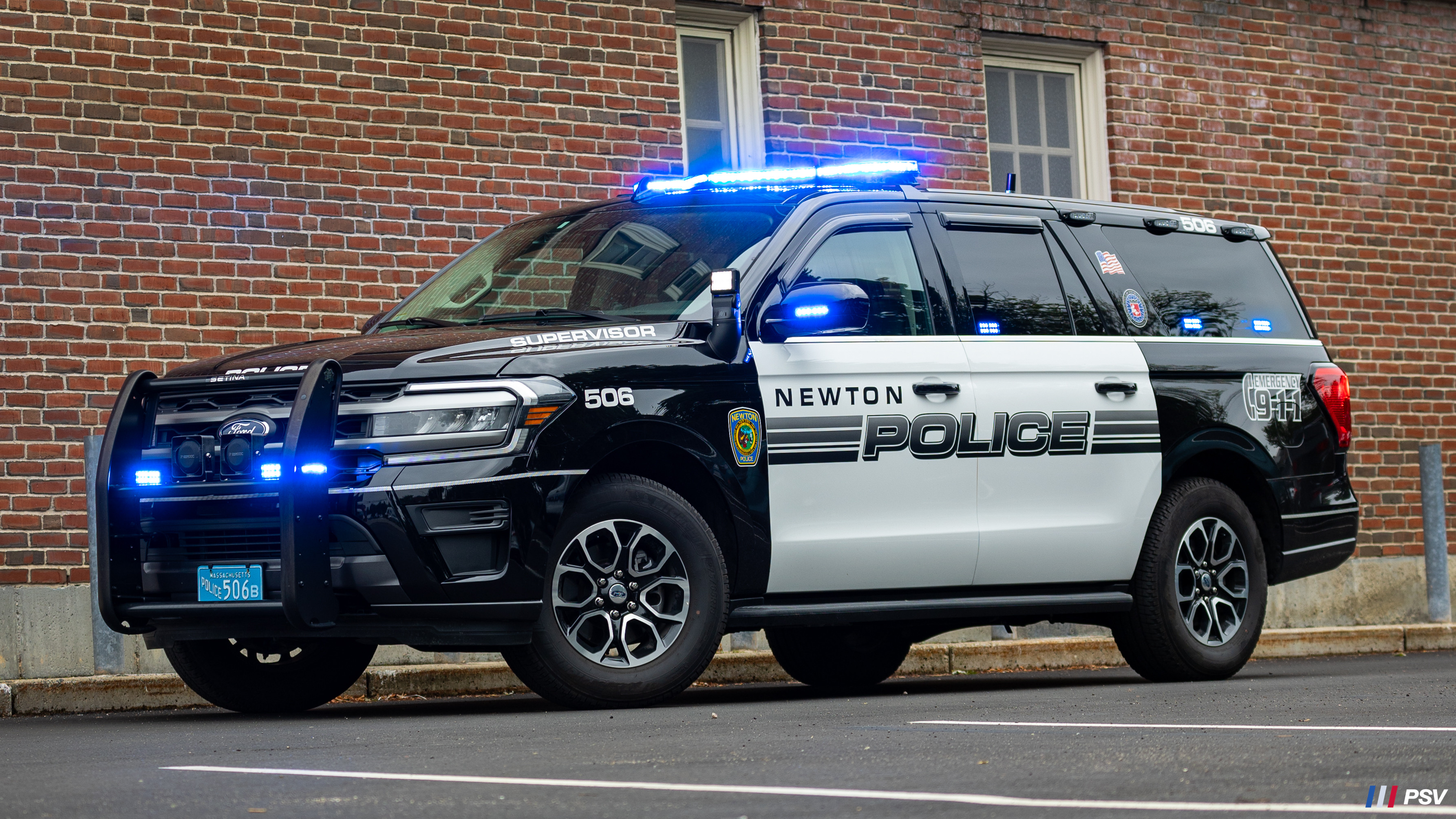 A photo  of Newton Police
            Cruiser 506, a 2023 Ford Expedition MAX             taken by Kieran Egan