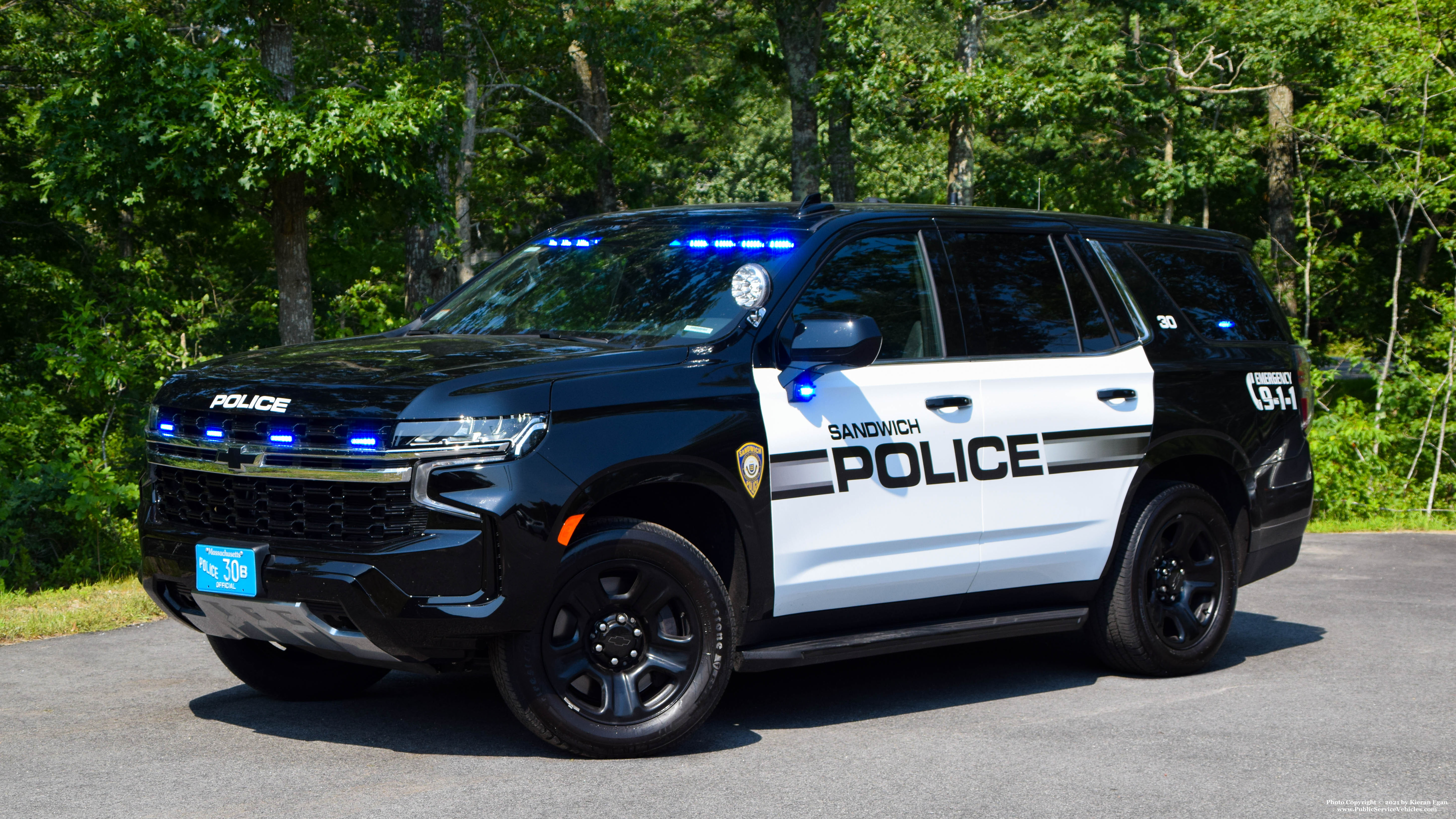 A photo  of Sandwich Police
            Cruiser 30, a 2021 Chevrolet Tahoe             taken by Kieran Egan