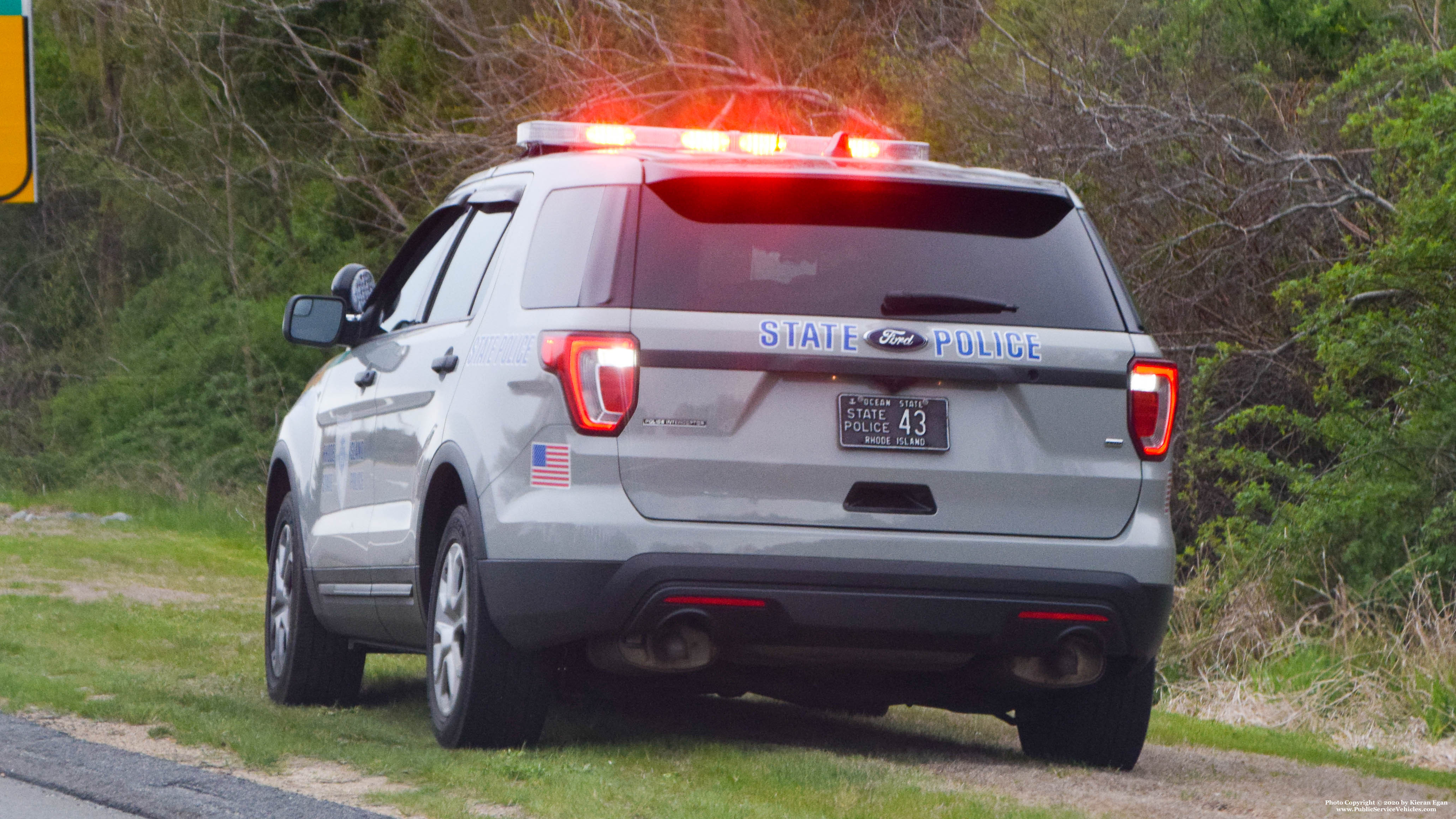 A photo  of Rhode Island State Police
            Cruiser 43, a 2017 Ford Police Interceptor Utility             taken by Kieran Egan