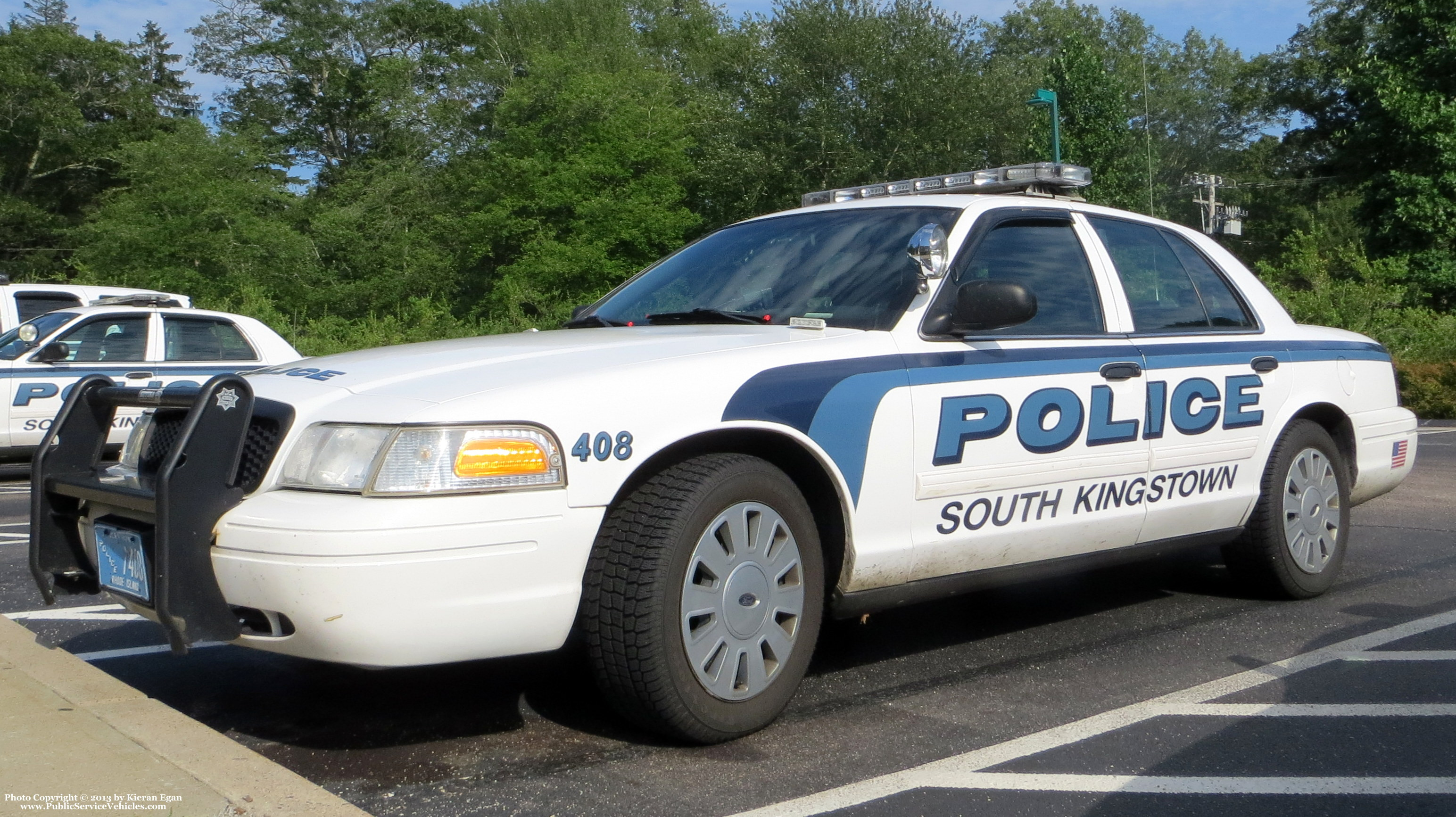 A photo  of South Kingstown Police
            Cruiser 408, a 2009-2011 Ford Crown Victoria Police Interceptor             taken by Kieran Egan