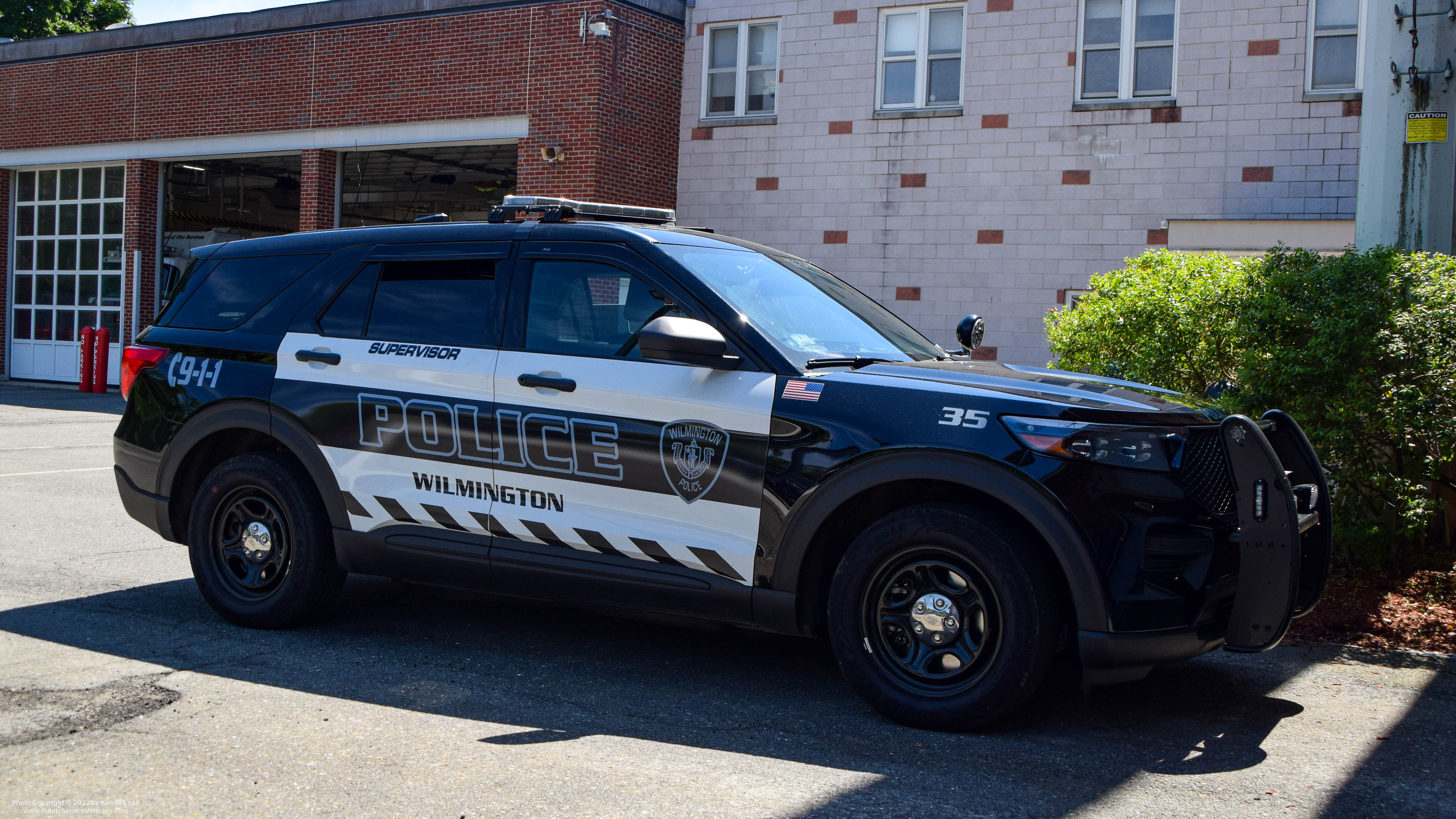 A photo  of Wilmington Police
            Cruiser 35, a 2020 Ford Police Interceptor Utility             taken by Kieran Egan