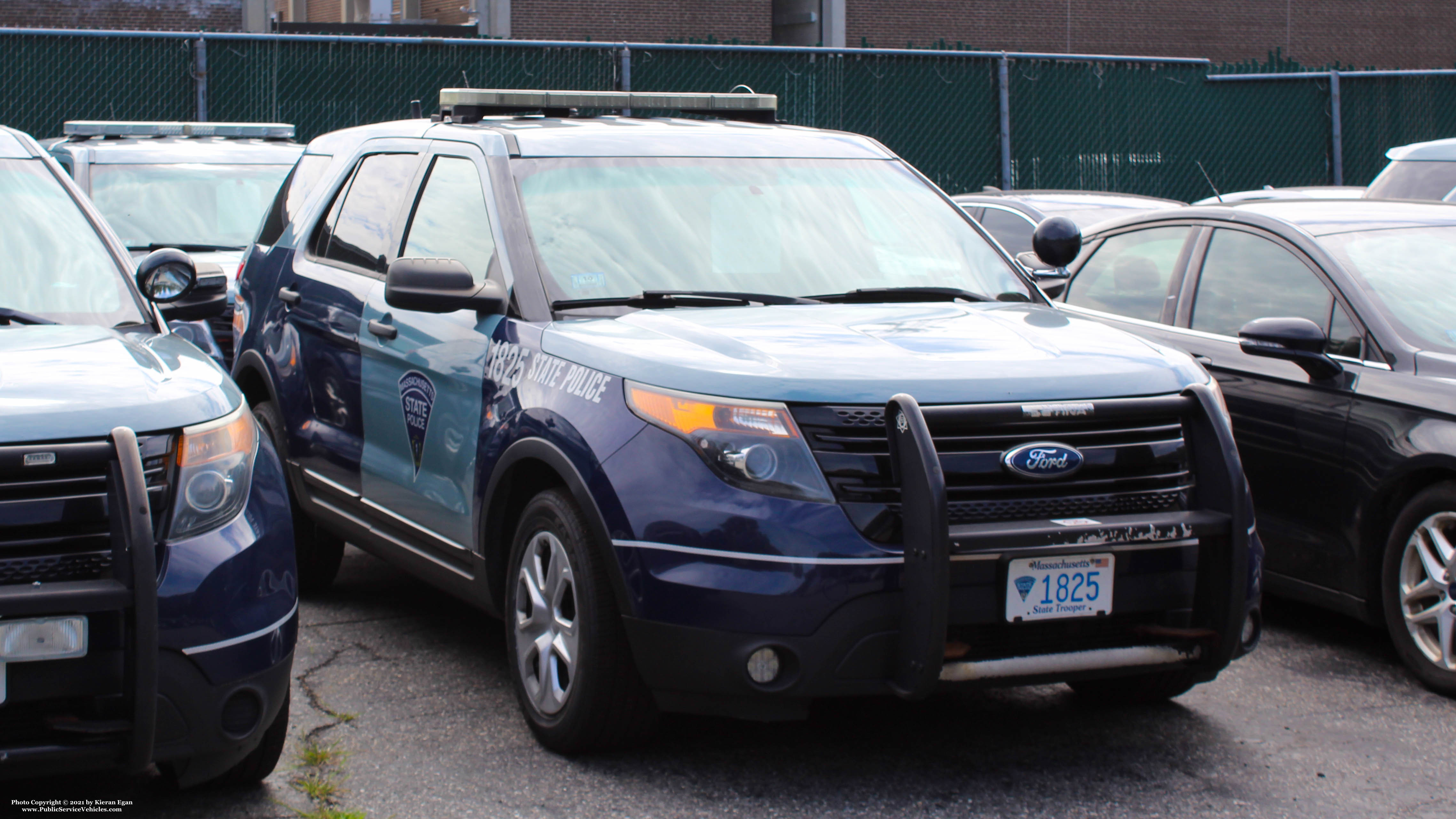 A photo  of Massachusetts State Police
            Cruiser 1825, a 2014 Ford Police Interceptor Utility             taken by Kieran Egan