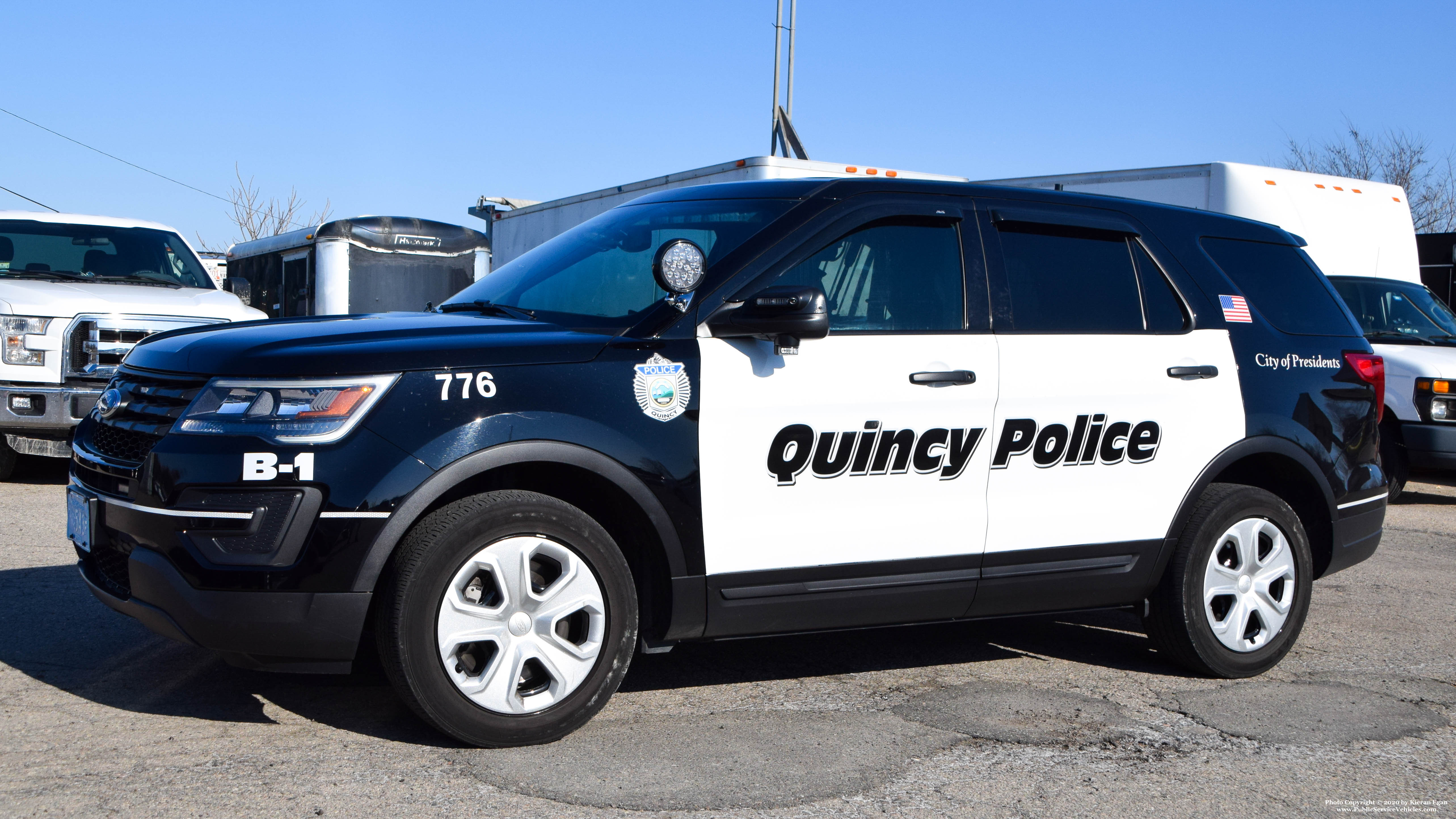 A photo  of Quincy Police
            Cruiser 776, a 2018 Ford Police Interceptor Utility             taken by Kieran Egan