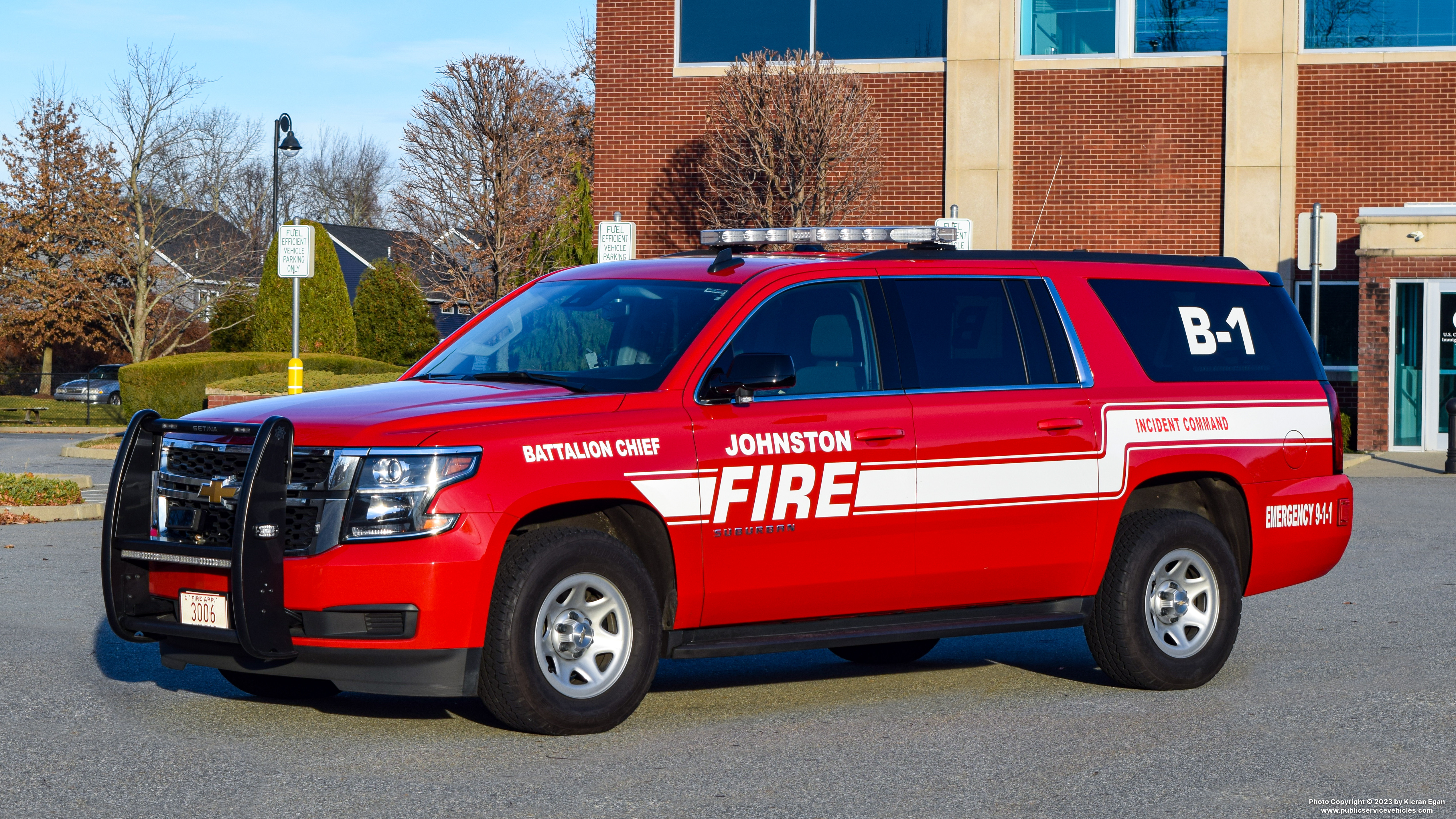 A photo  of Johnston Fire
            Battalion 1, a 2019-2020 Chevrolet Suburban             taken by Kieran Egan