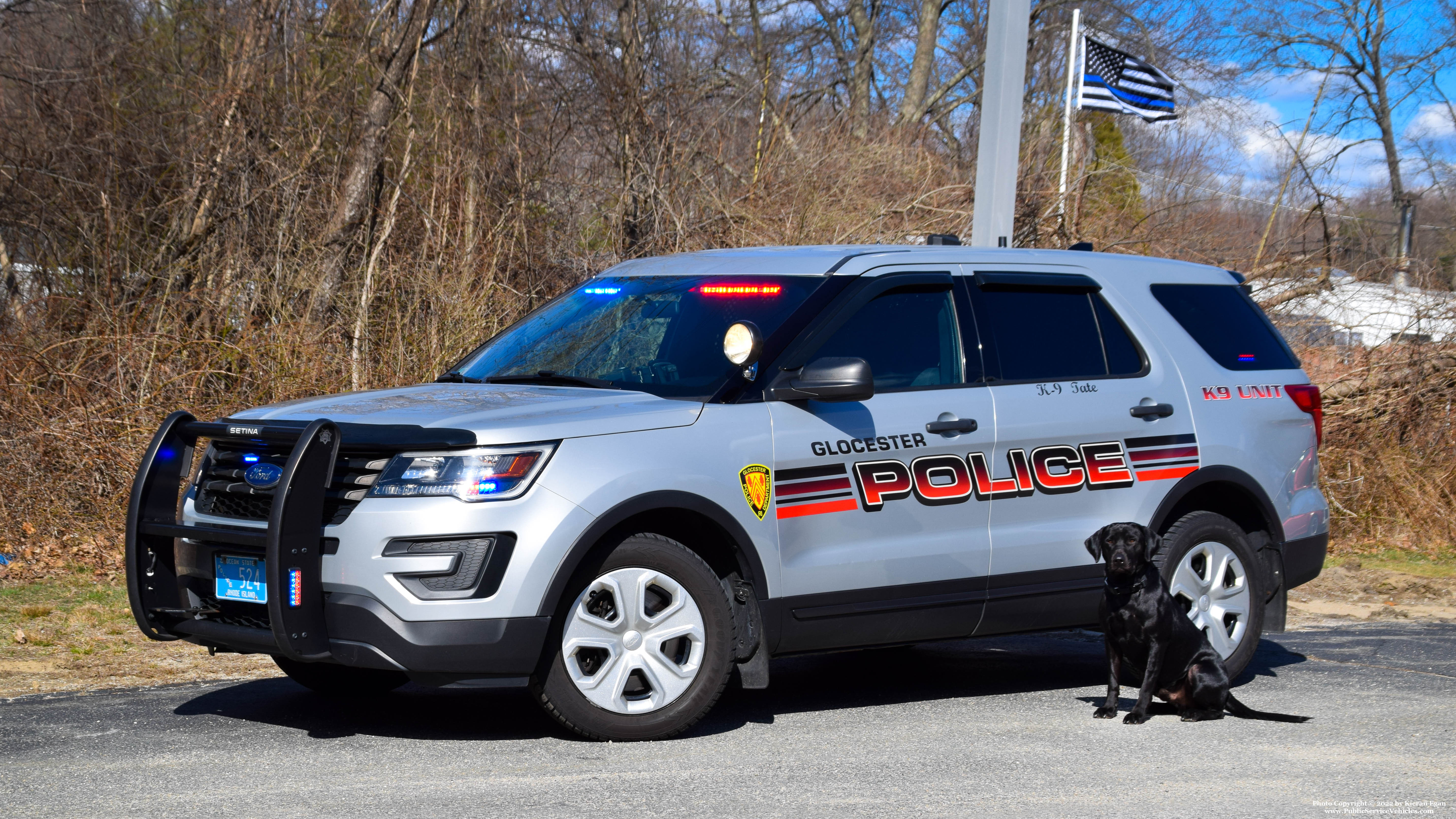 A photo  of Glocester Police
            Cruiser 524, a 2017 Ford Police Interceptor Utility             taken by Kieran Egan
