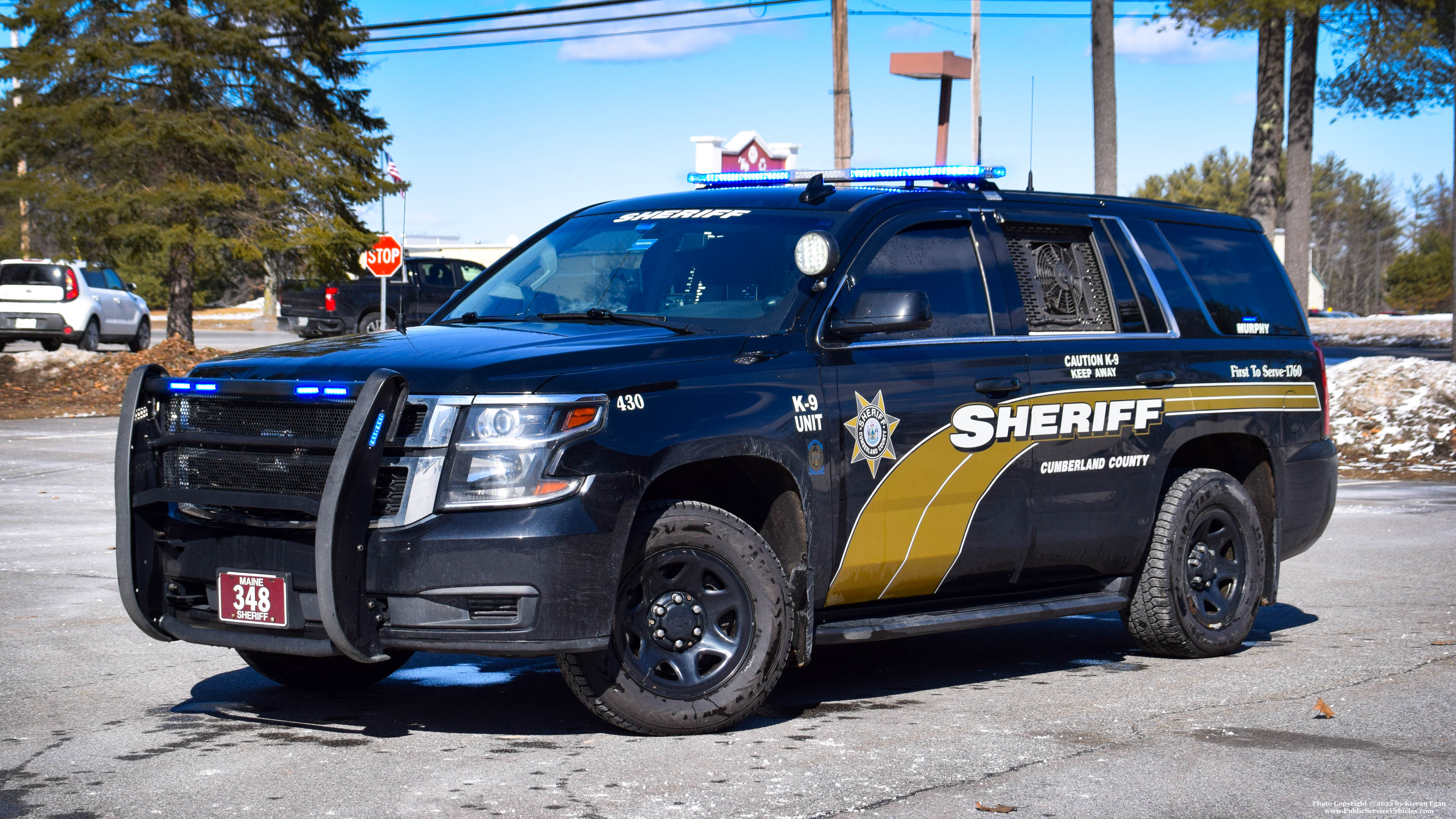 A photo  of Cumberland County Sheriff
            Cruiser 348, a 2018 Chevrolet Tahoe             taken by Kieran Egan