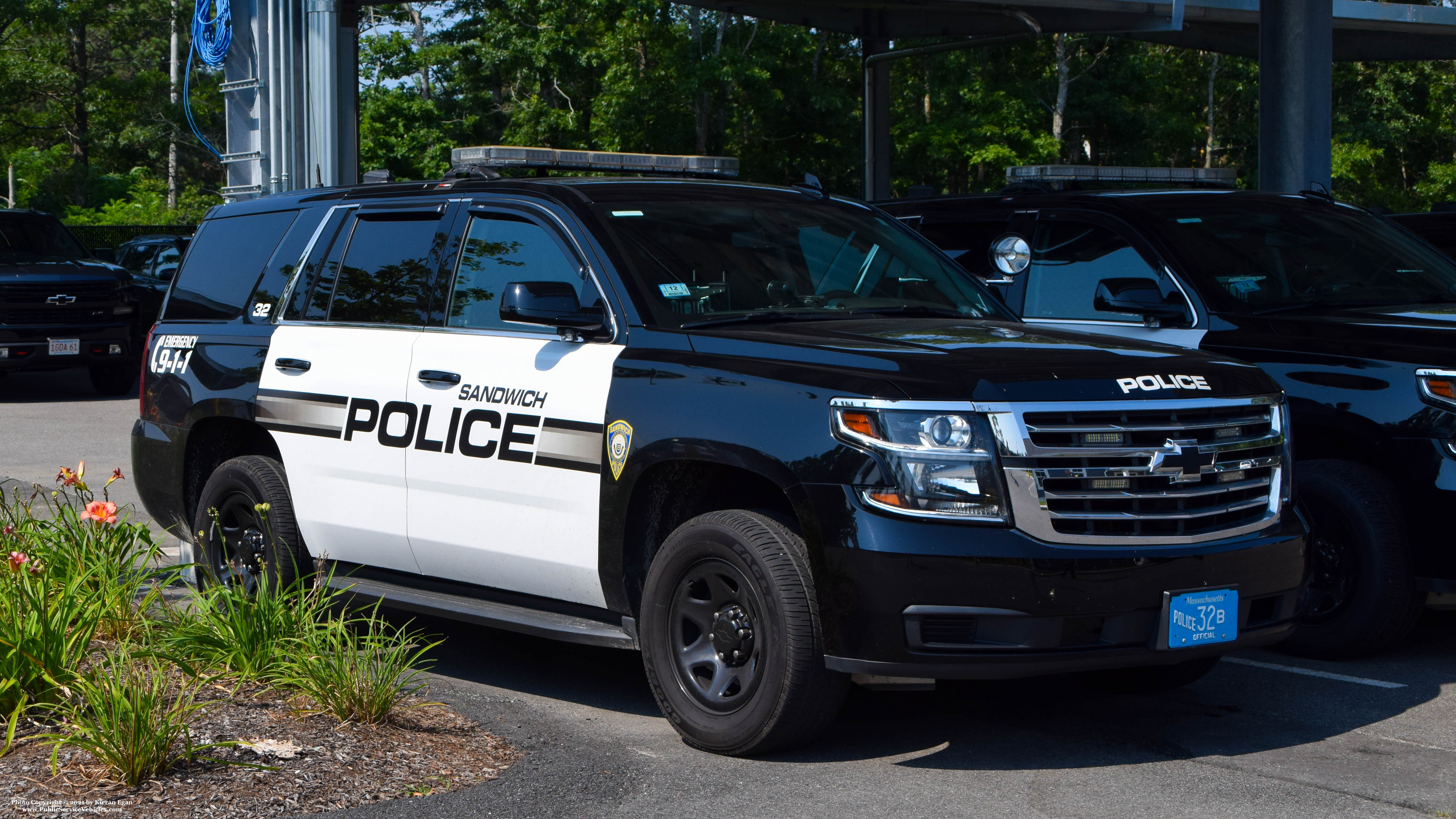 A photo  of Sandwich Police
            Cruiser 32, a 2020 Chevrolet Tahoe             taken by Kieran Egan