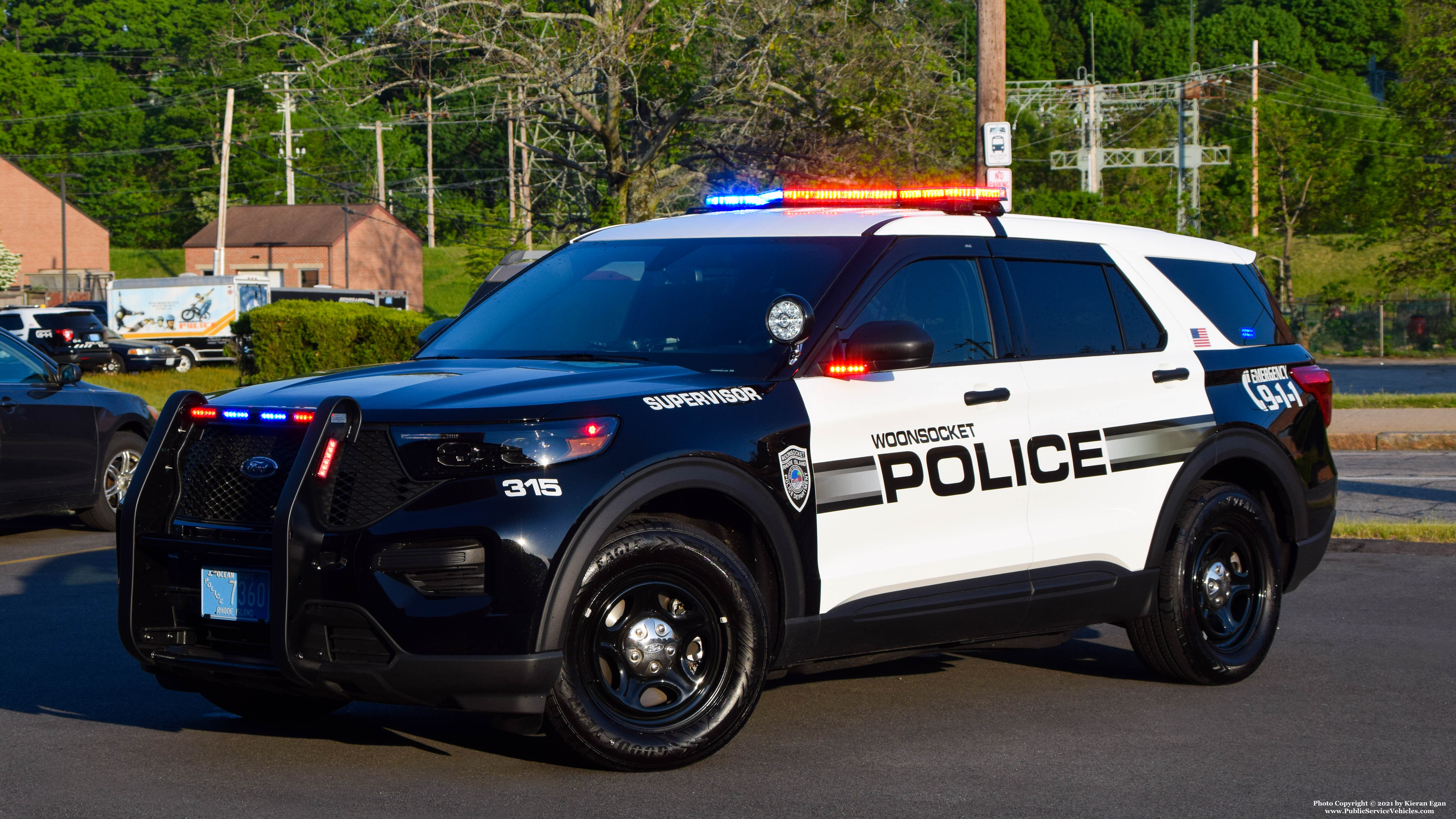 A photo  of Woonsocket Police
            Cruiser 315, a 2021 Ford Police Interceptor Utility             taken by Kieran Egan