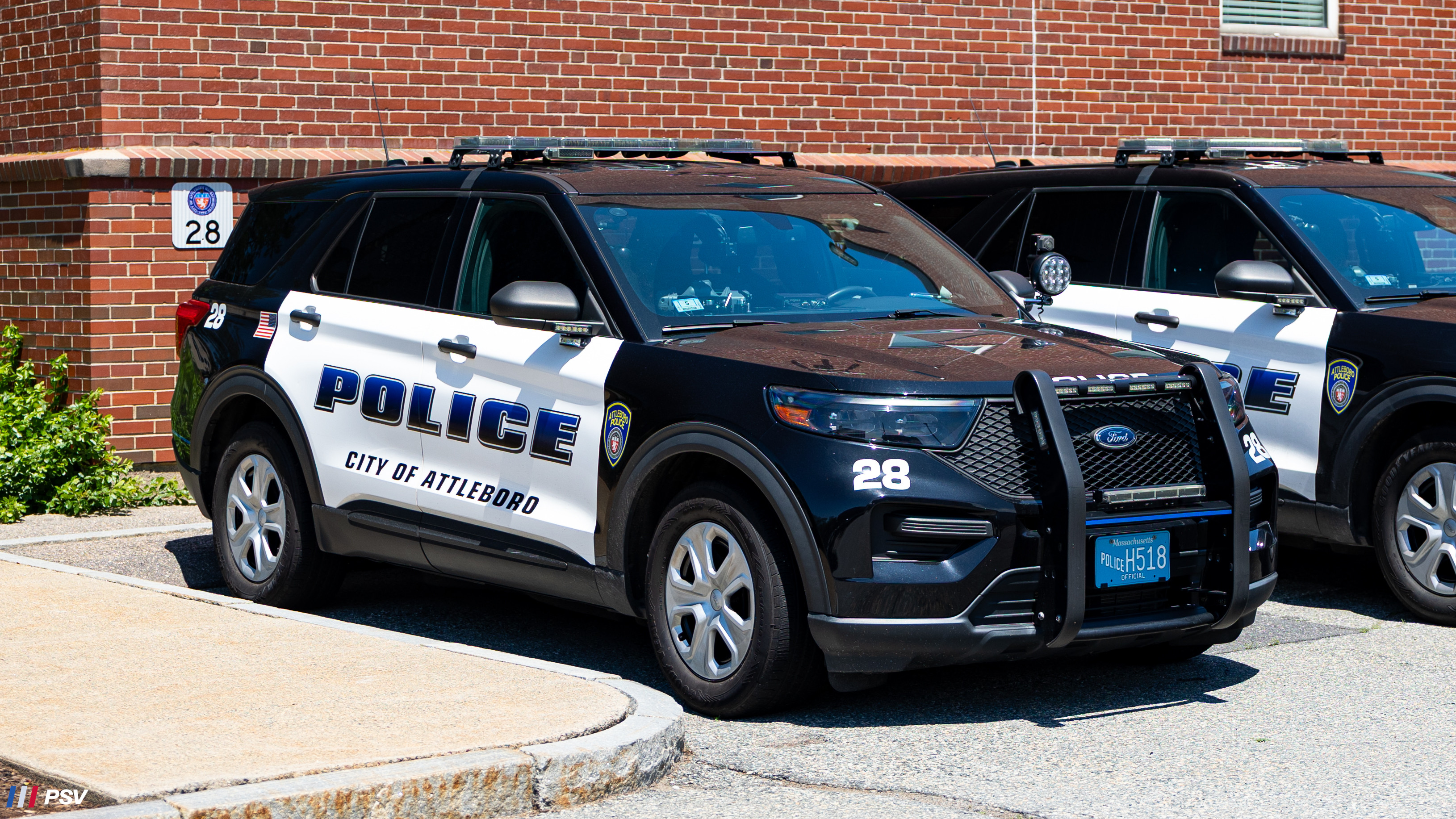 A photo  of Attleboro Police
            Car 28, a 2020 Ford Police Interceptor Utility             taken by Kieran Egan