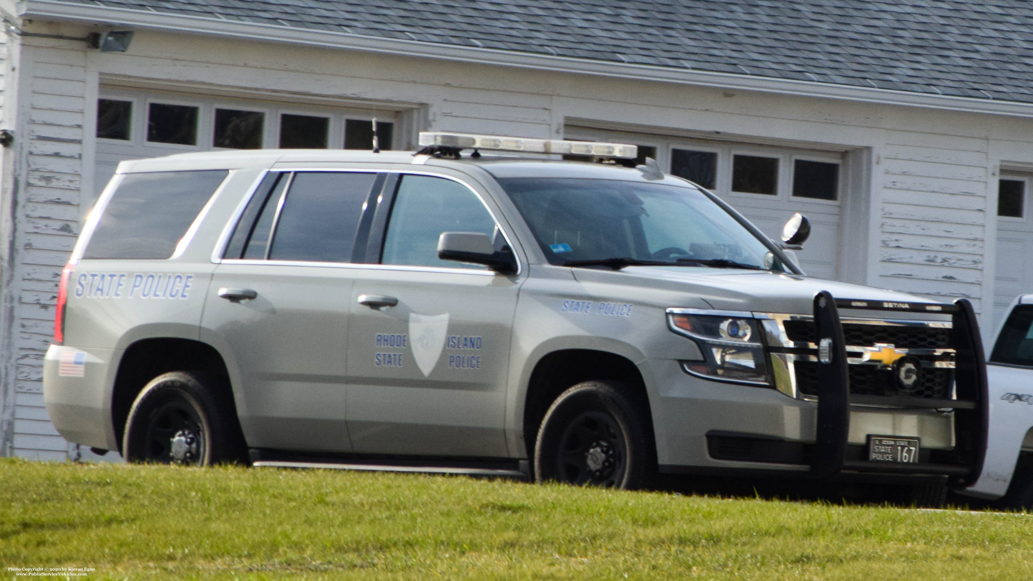 A photo  of Rhode Island State Police
            Cruiser 167, a 2015 Chevrolet Tahoe             taken by Kieran Egan