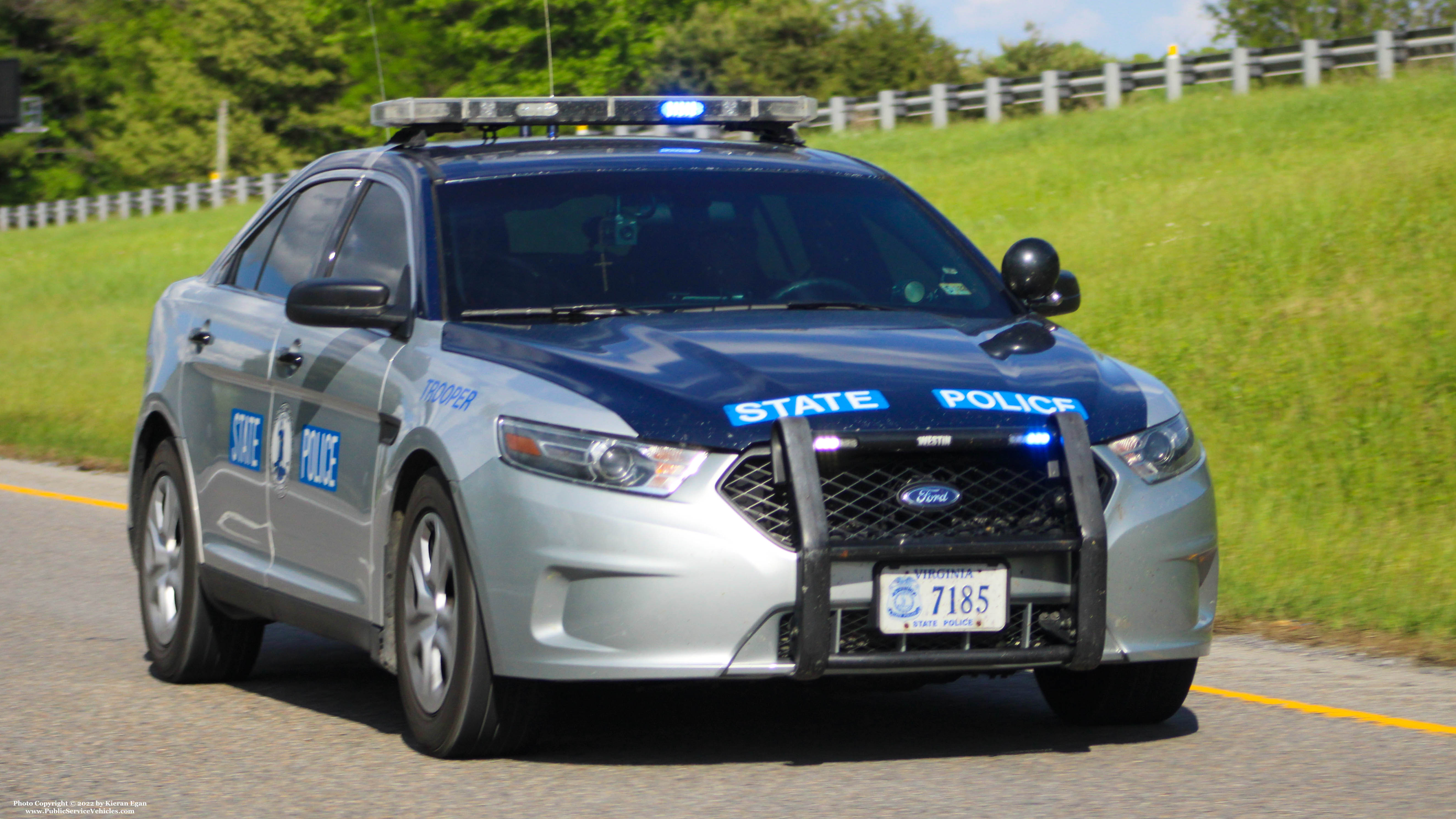 A photo  of Virginia State Police
            Cruiser 7185, a 2016 Ford Police Interceptor Sedan             taken by Kieran Egan