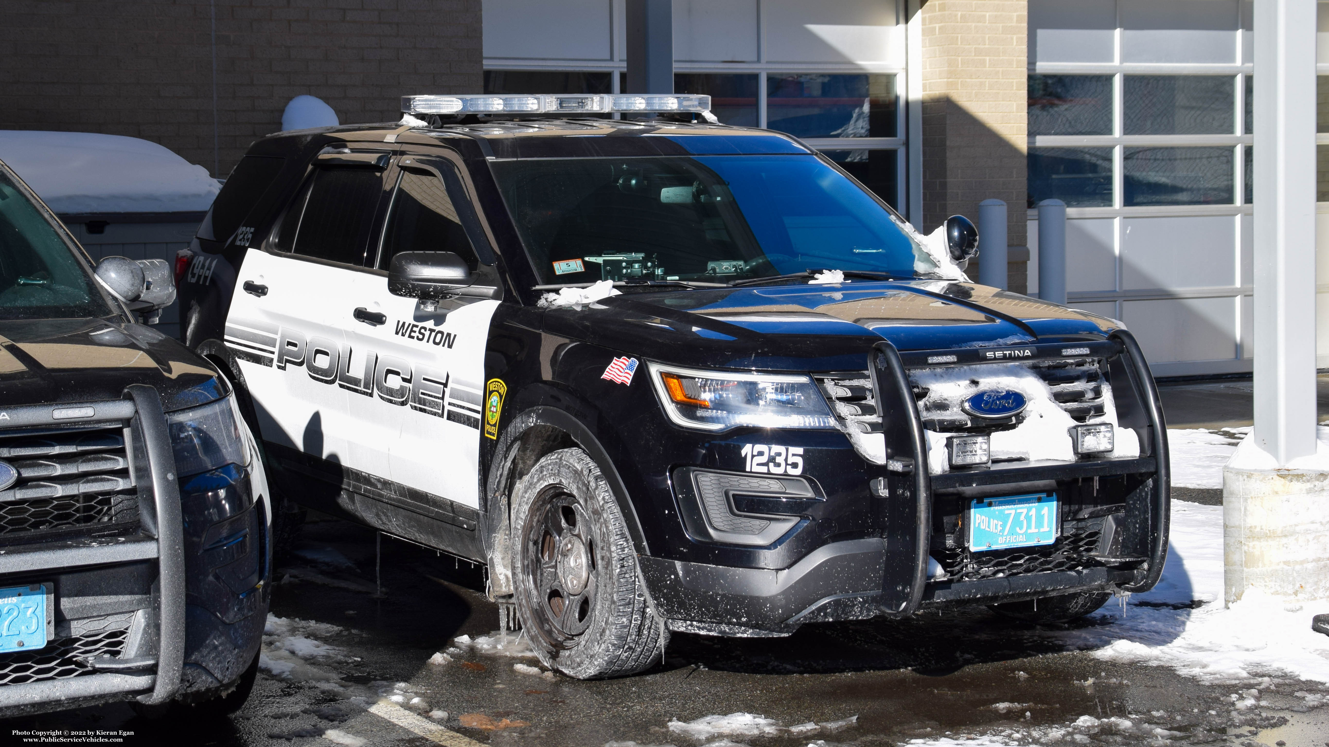 A photo  of Weston Police
            Cruiser 1235, a 2019 Ford Police Interceptor Utility             taken by Kieran Egan