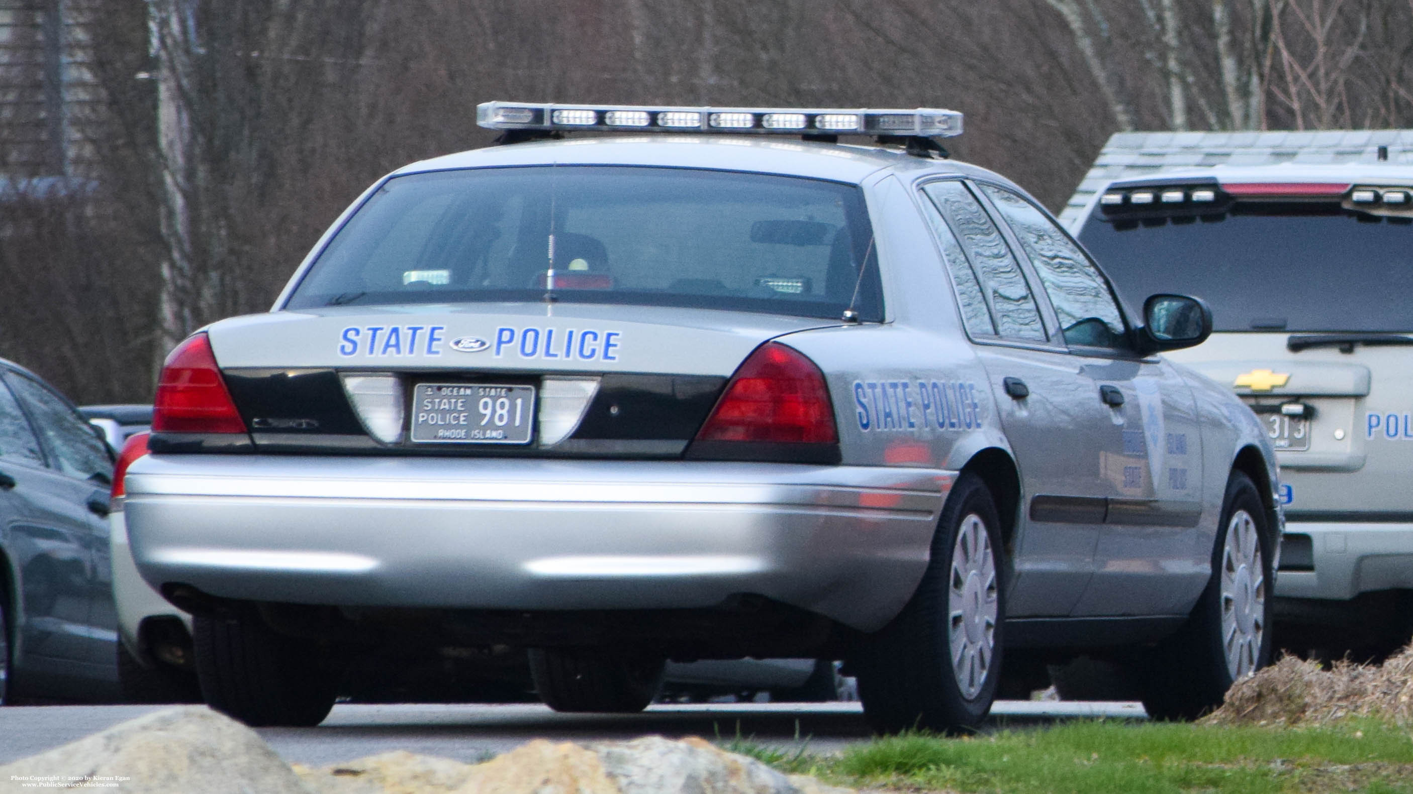 A photo  of Rhode Island State Police
            Cruiser 981, a 2006-2008 Ford Crown Victoria Police Interceptor             taken by Kieran Egan