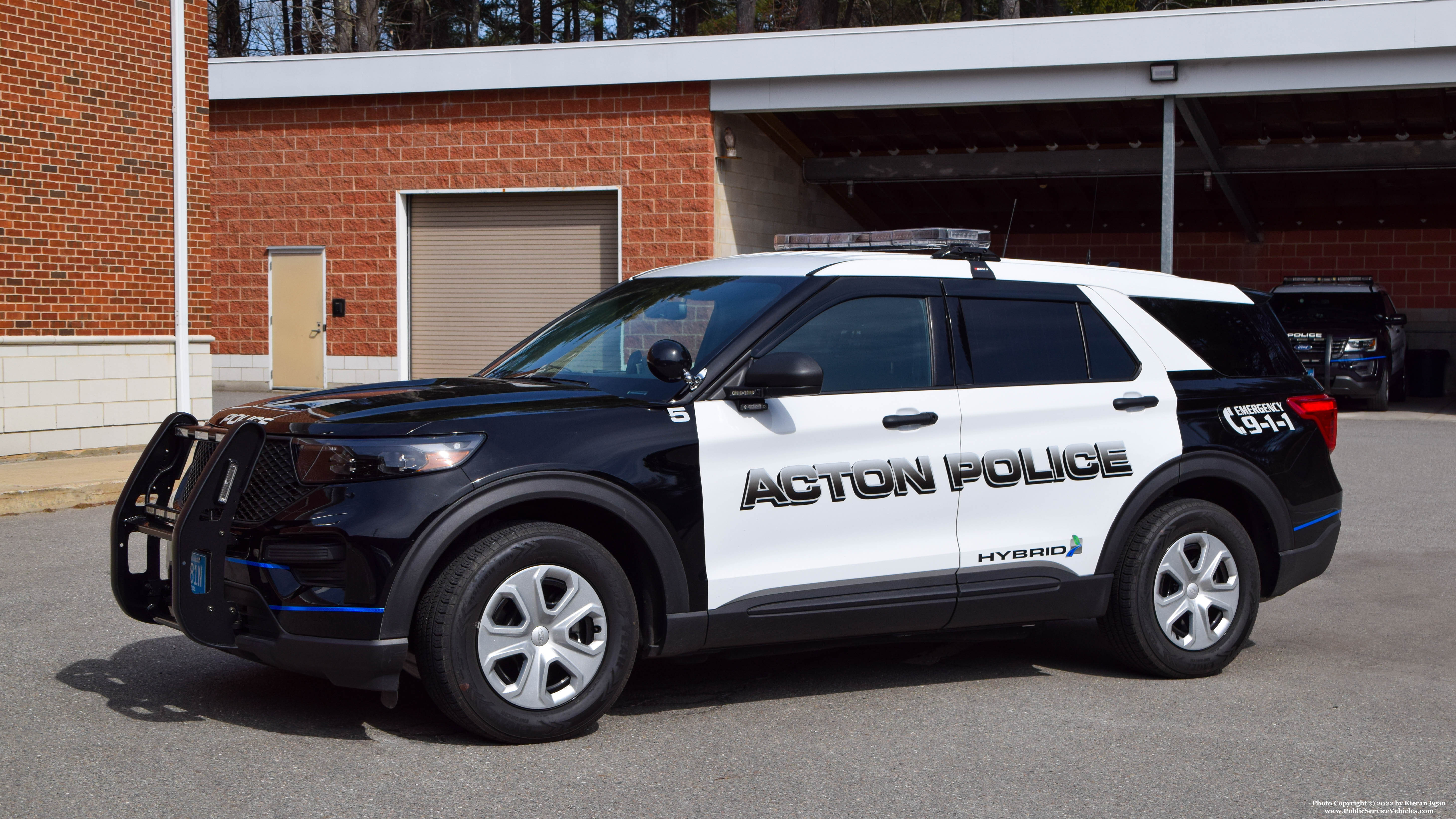 A photo  of Acton Police
            Car 5, a 2020 Ford Police Interceptor Utility Hybrid             taken by Kieran Egan
