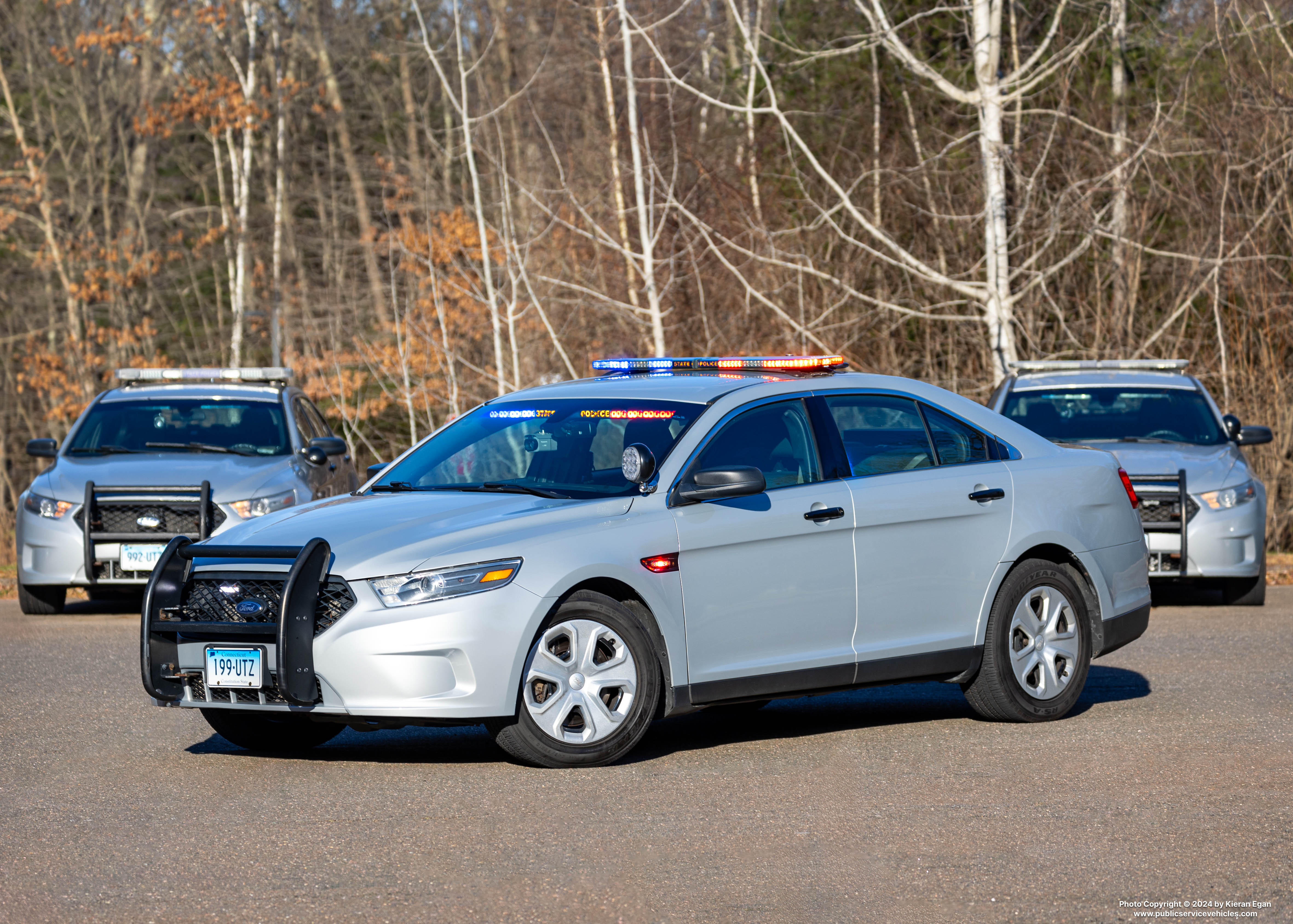 A photo  of Connecticut State Police
            Cruiser 199, a 2019 Ford Police Interceptor Sedan             taken by Kieran Egan