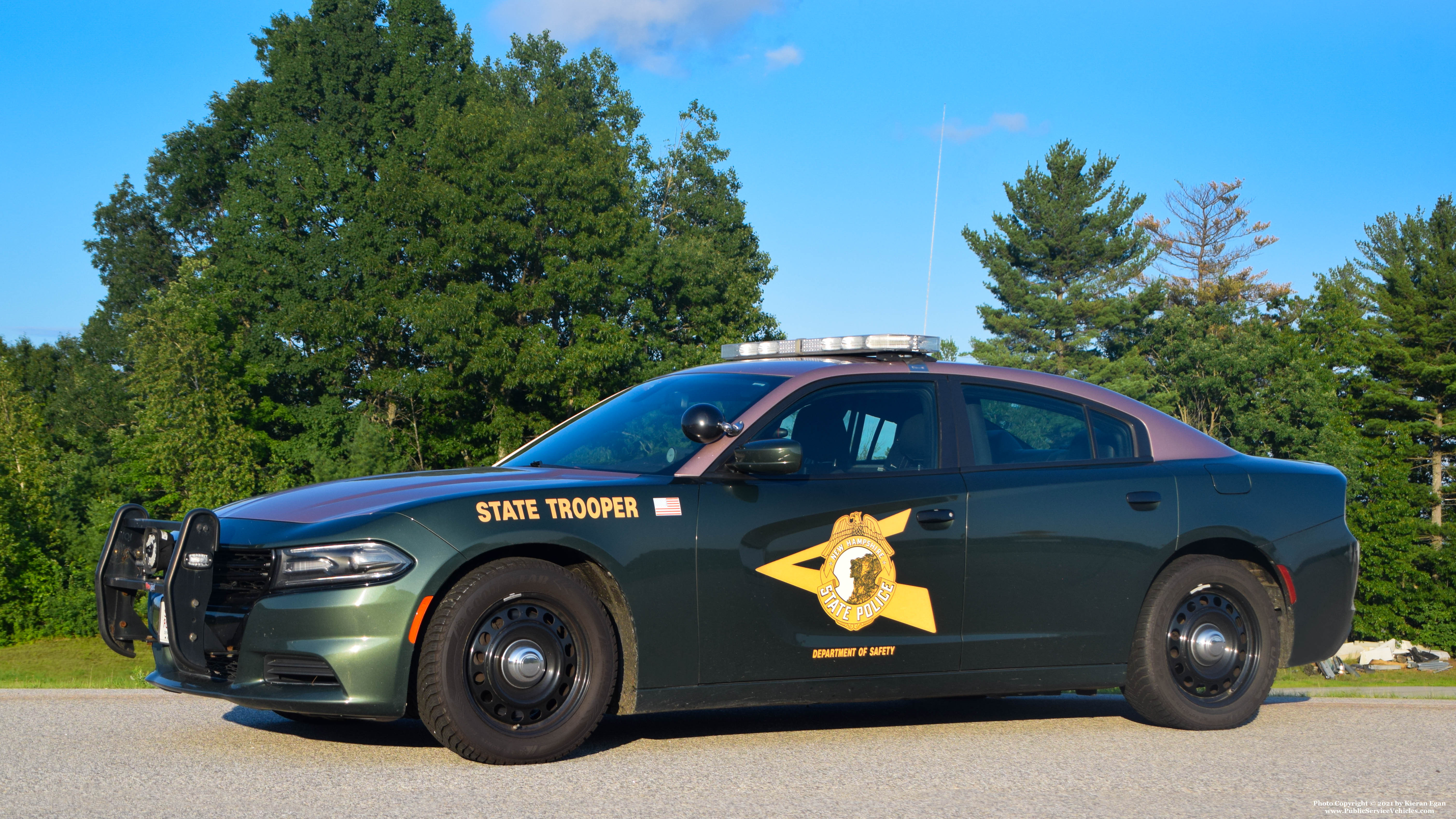 A photo  of New Hampshire State Police
            Cruiser 218, a 2015-2016 Dodge Charger             taken by Kieran Egan