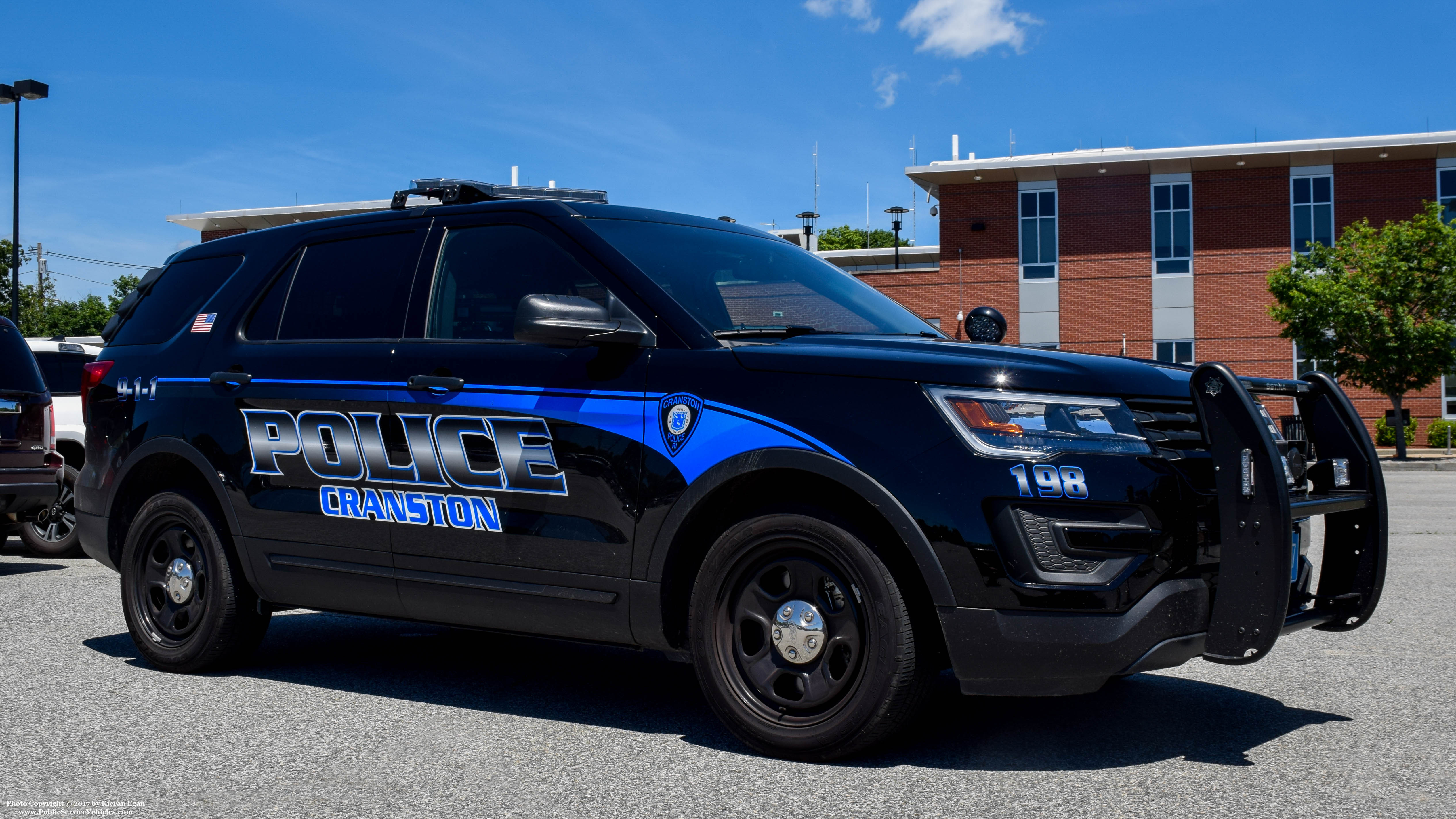 A photo  of Cranston Police
            Cruiser 198, a 2017 Ford Police Interceptor Utility             taken by Kieran Egan