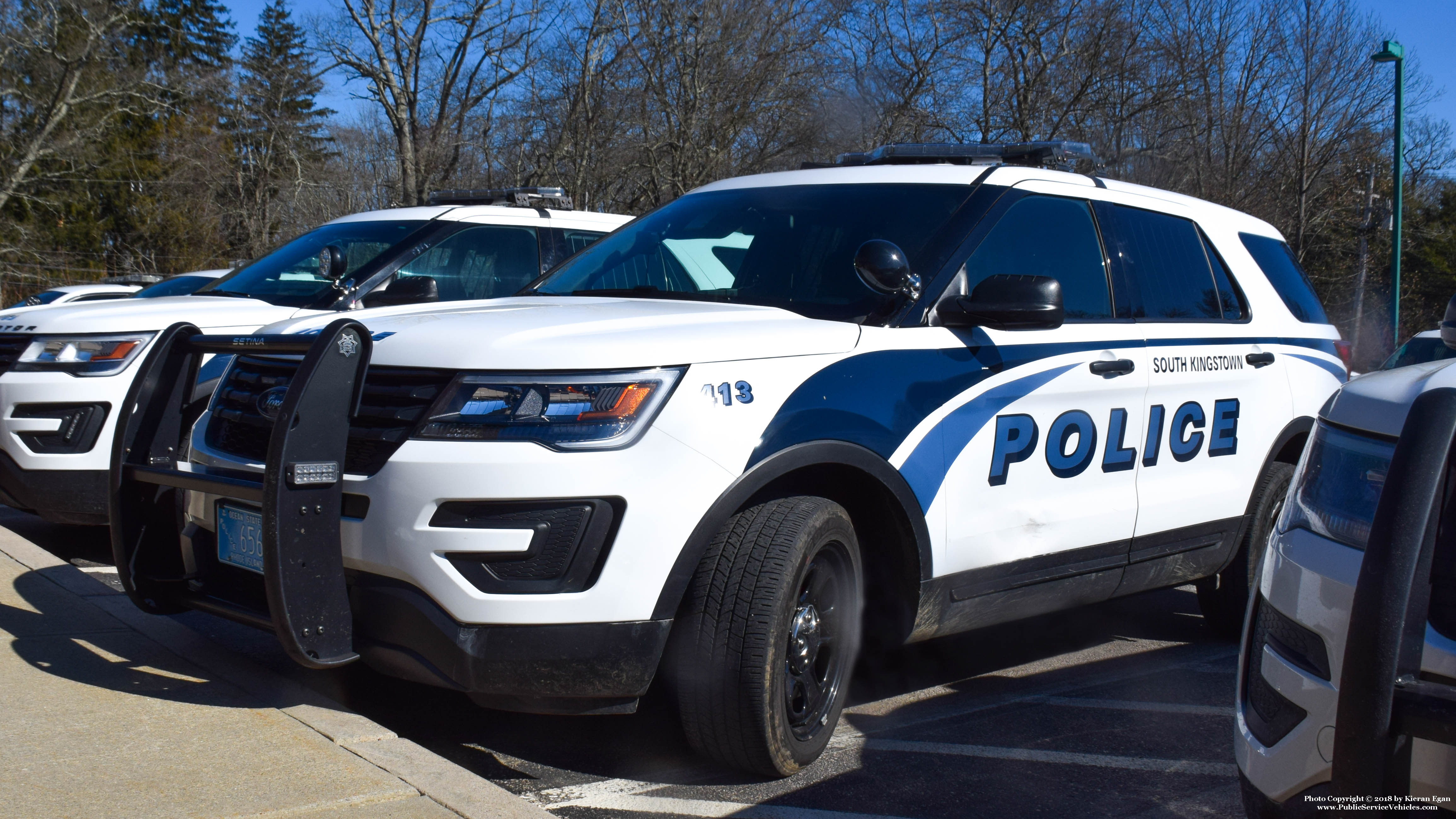 A photo  of South Kingstown Police
            Cruiser 413, a 2018 Ford Police Interceptor Utility             taken by Kieran Egan