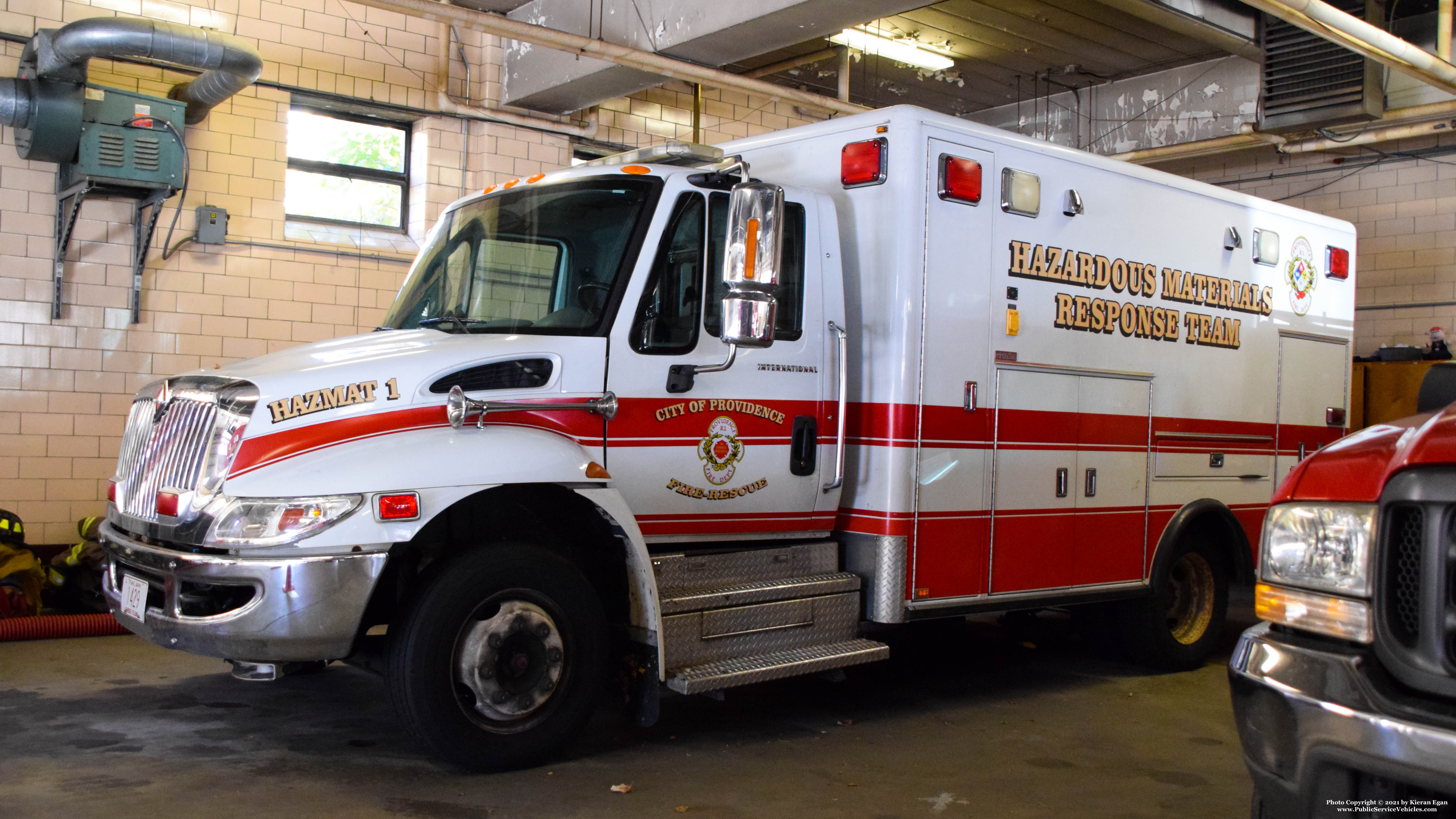 A photo  of Providence Fire
            HazMat 1, a 2007 International/Horton             taken by Kieran Egan