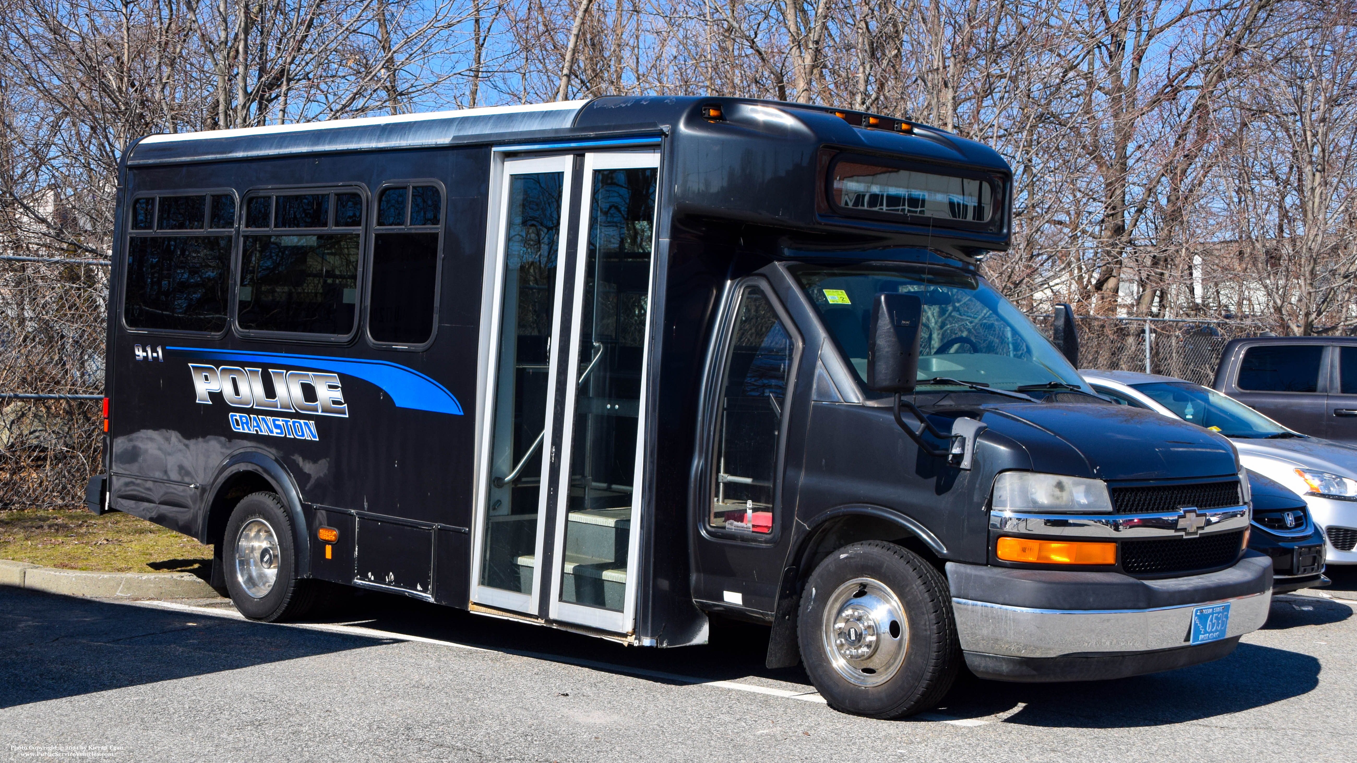 A photo  of Cranston Police
            Honor Guard Bus, a 2016 Chevrolet Bus             taken by Kieran Egan