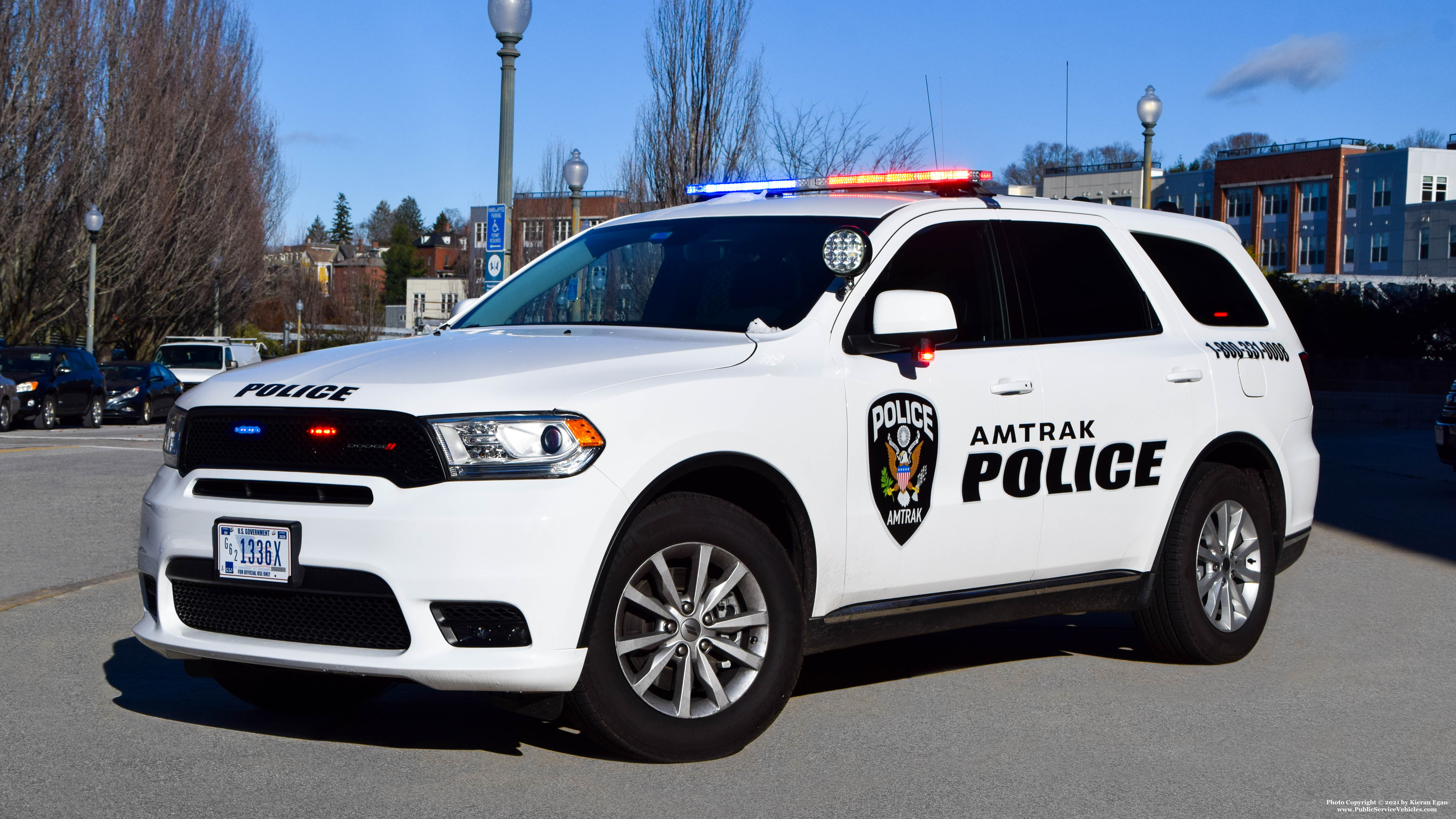 A photo  of Amtrak Police
            Cruiser 102, a 2019 Dodge Charger             taken by Kieran Egan