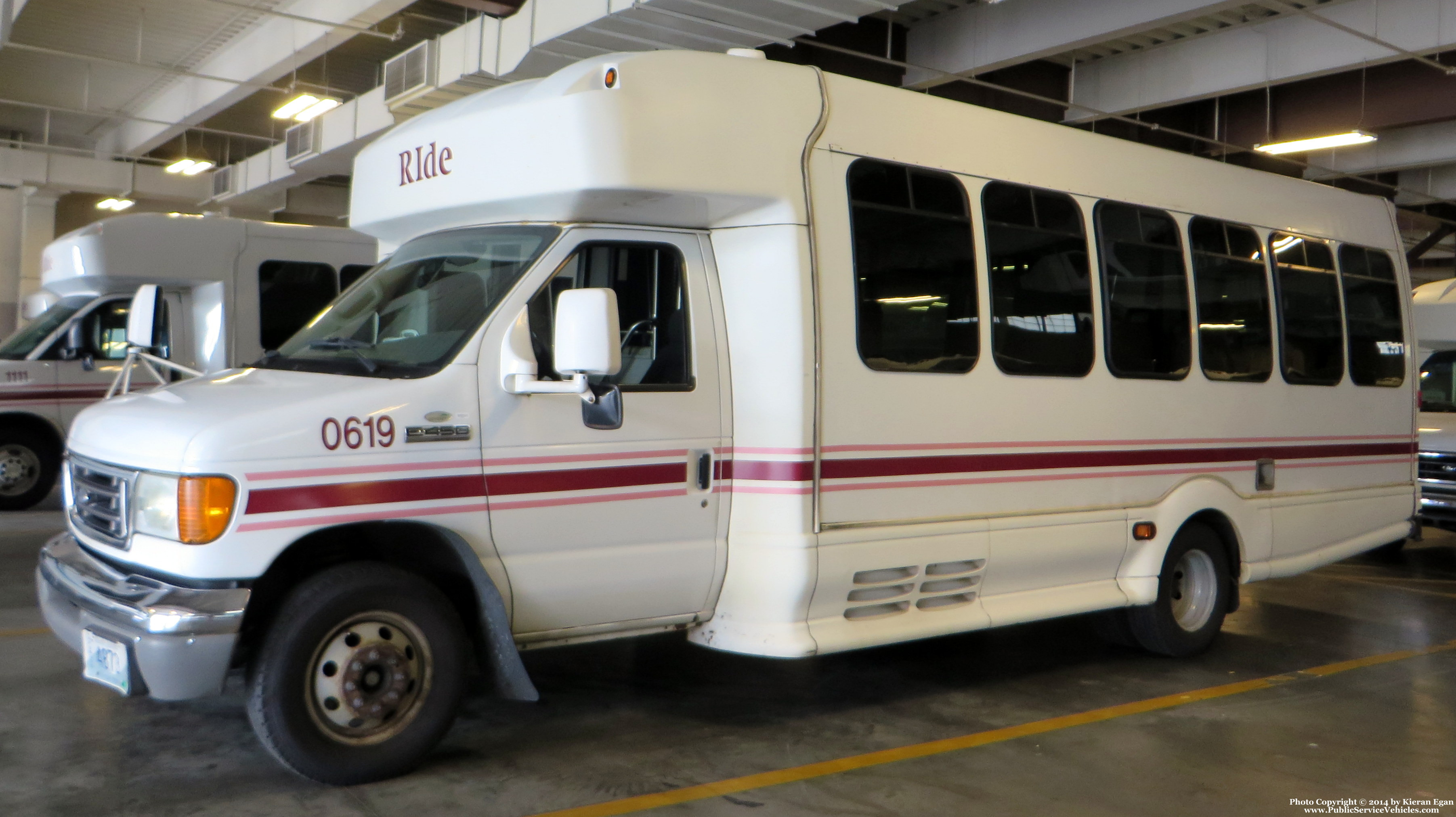 A photo  of Rhode Island Public Transit Authority
            Paratransit Bus 0619, a 2006 Ford E-450 Bus             taken by Kieran Egan