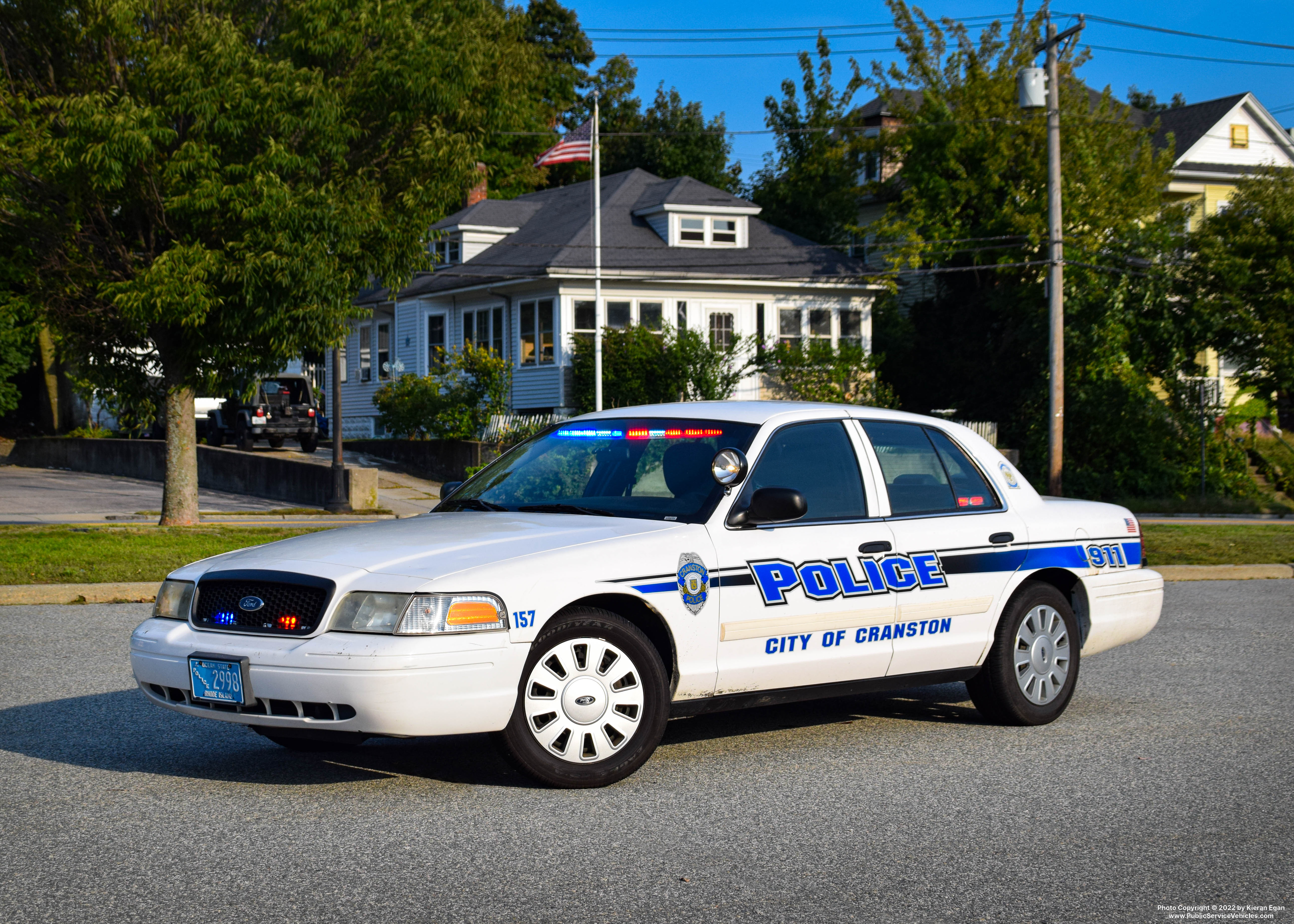 A photo  of Cranston Police
            Cruiser 157, a 2009-2011 Ford Crown Victoria Police Interceptor             taken by Kieran Egan