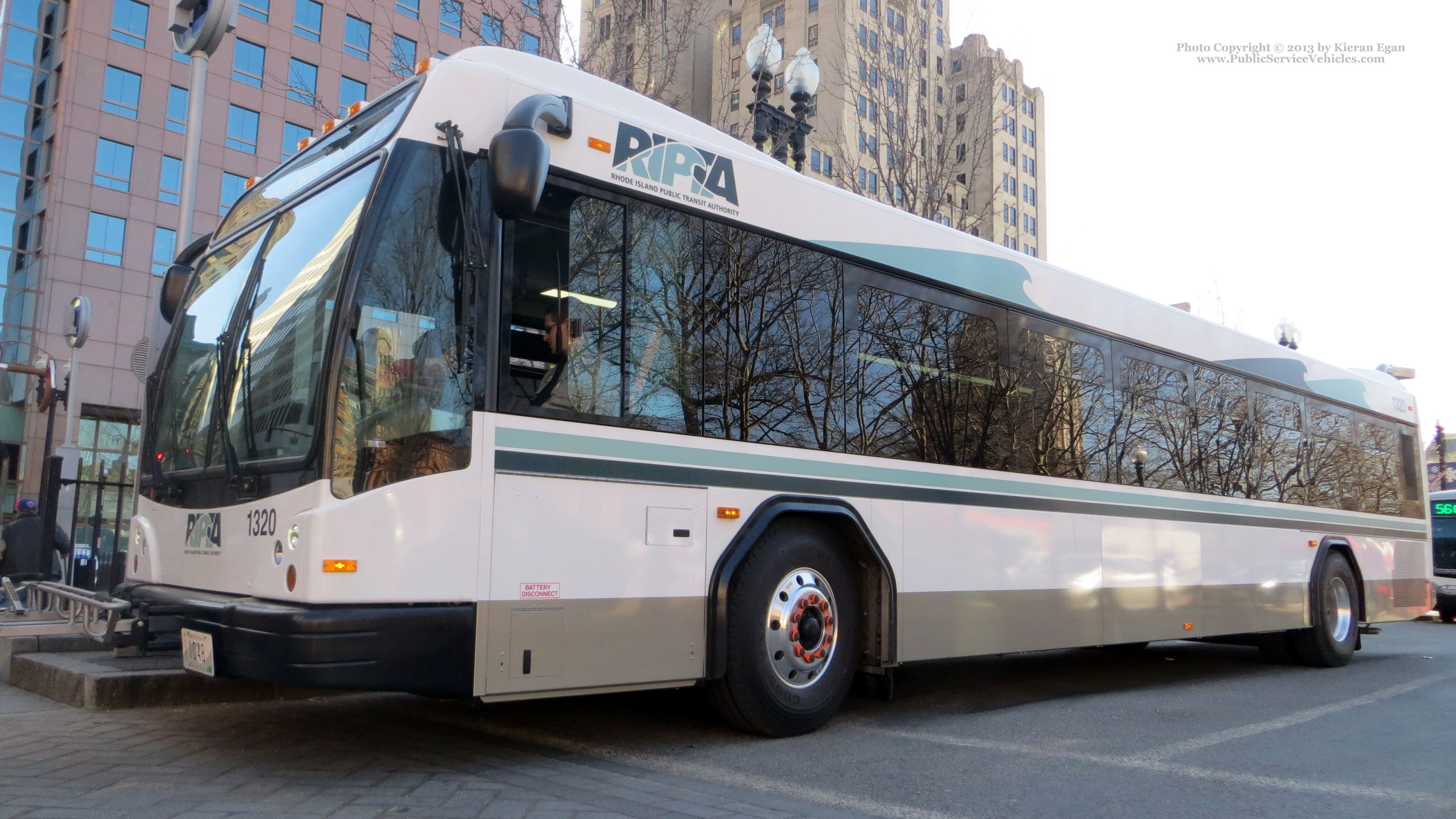 A photo  of Rhode Island Public Transit Authority
            Bus 1320, a 2013 Gillig BRT             taken by Kieran Egan