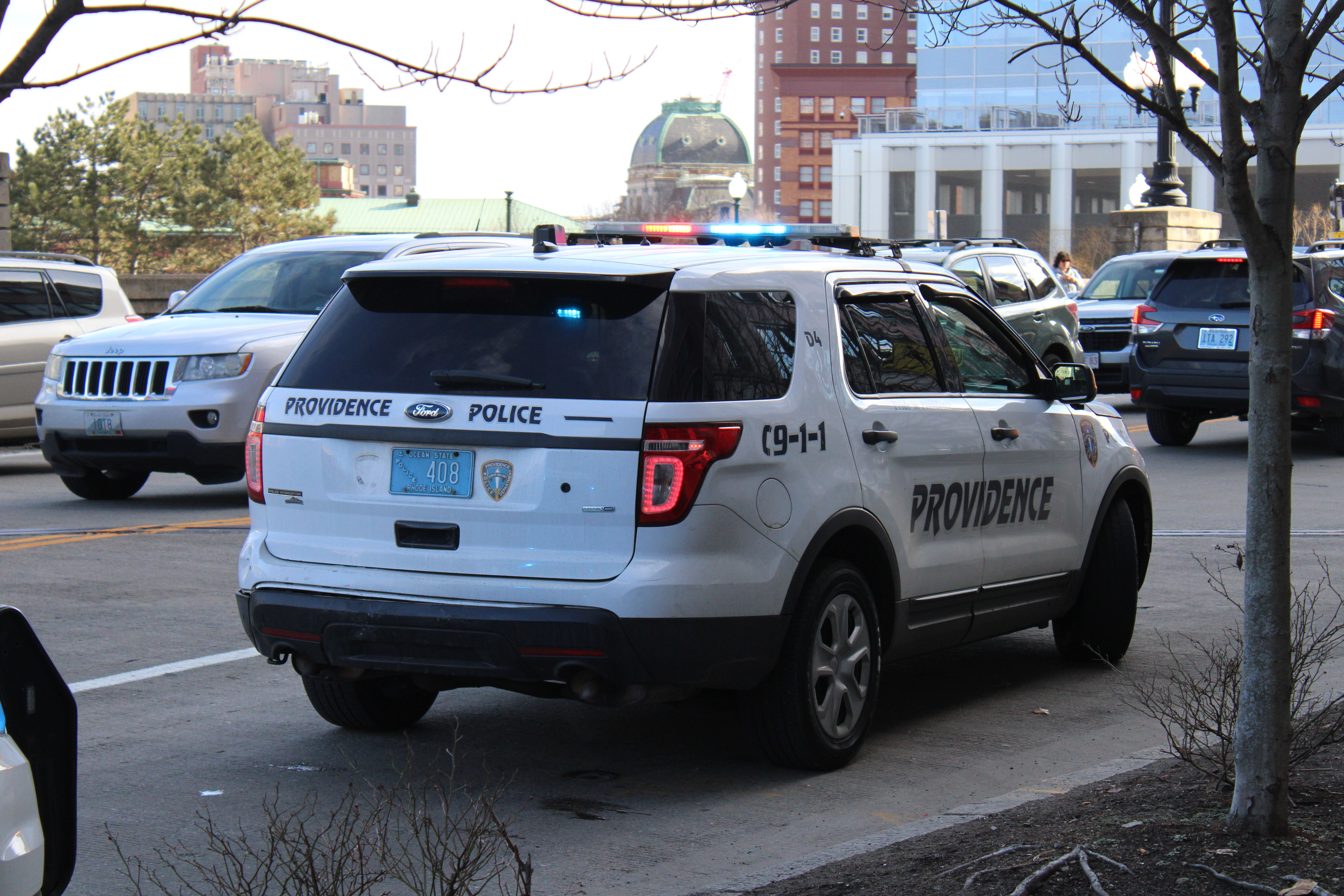 A photo  of Providence Police
            Cruiser 408, a 2015 Ford Police Interceptor Utility             taken by @riemergencyvehicles