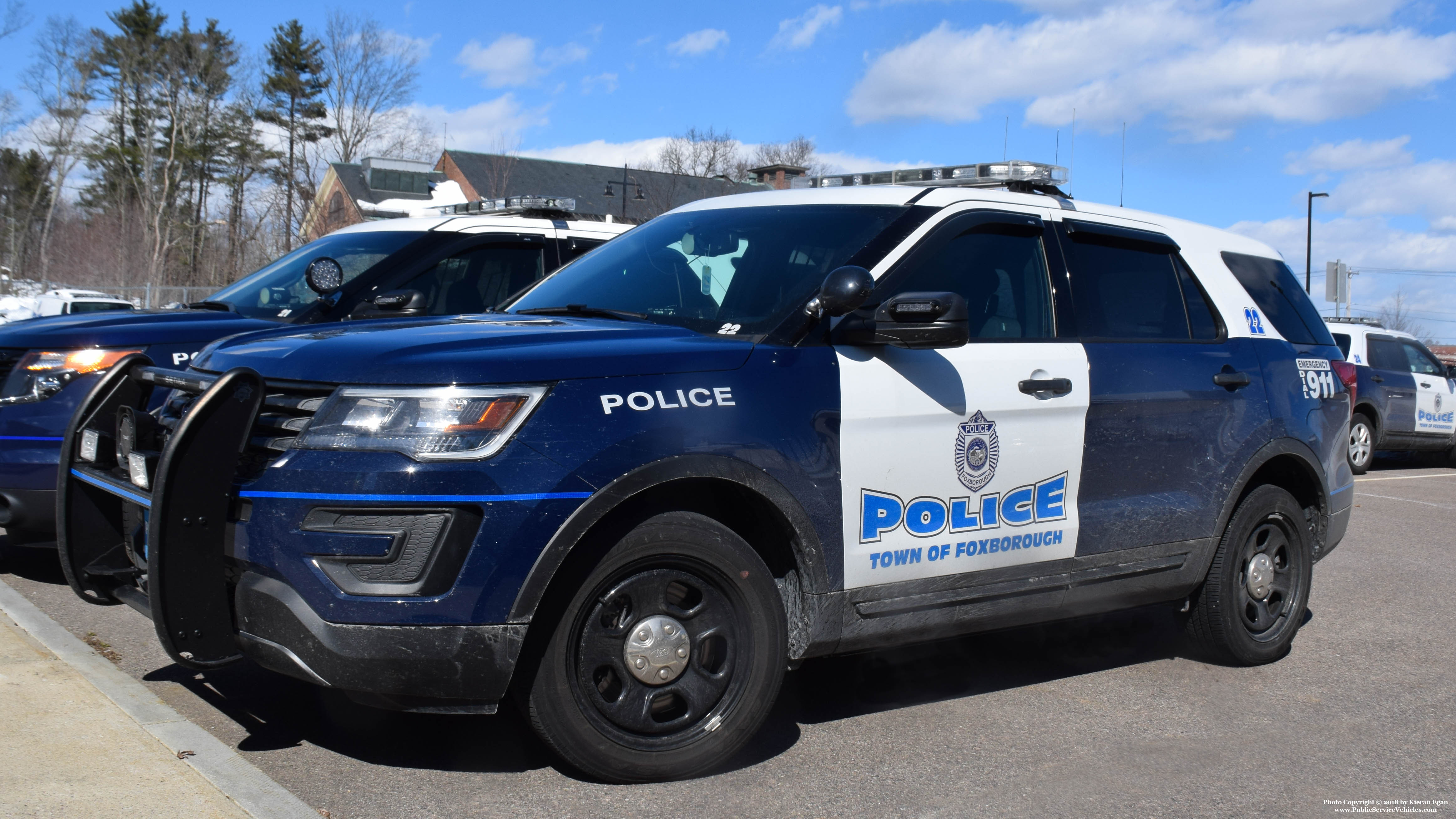 A photo  of Foxborough Police
            Cruiser 22, a 2017 Ford Police Interceptor Utility             taken by Kieran Egan