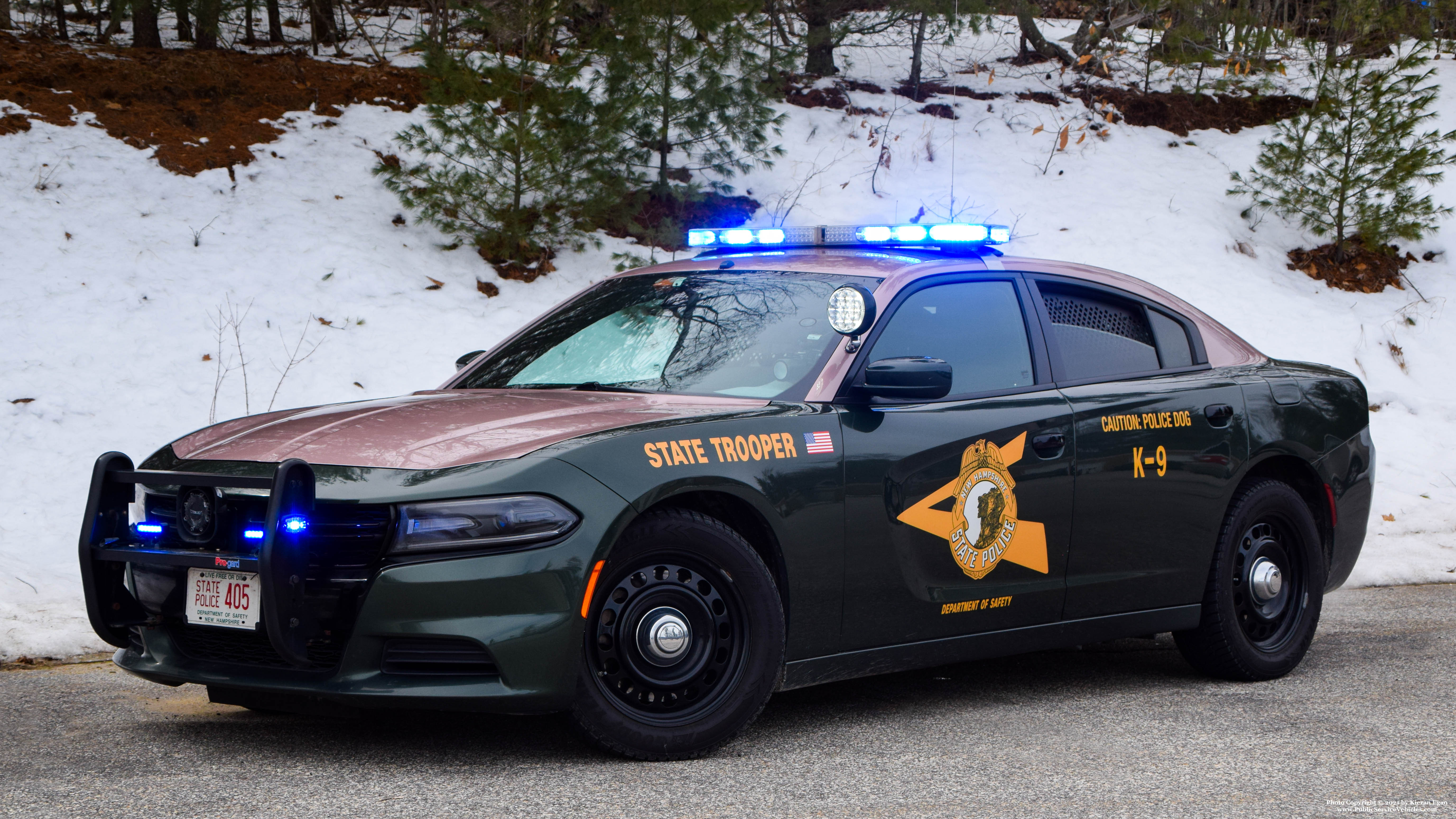 A photo  of New Hampshire State Police
            Cruiser 405, a 2016 Dodge Charger             taken by Kieran Egan