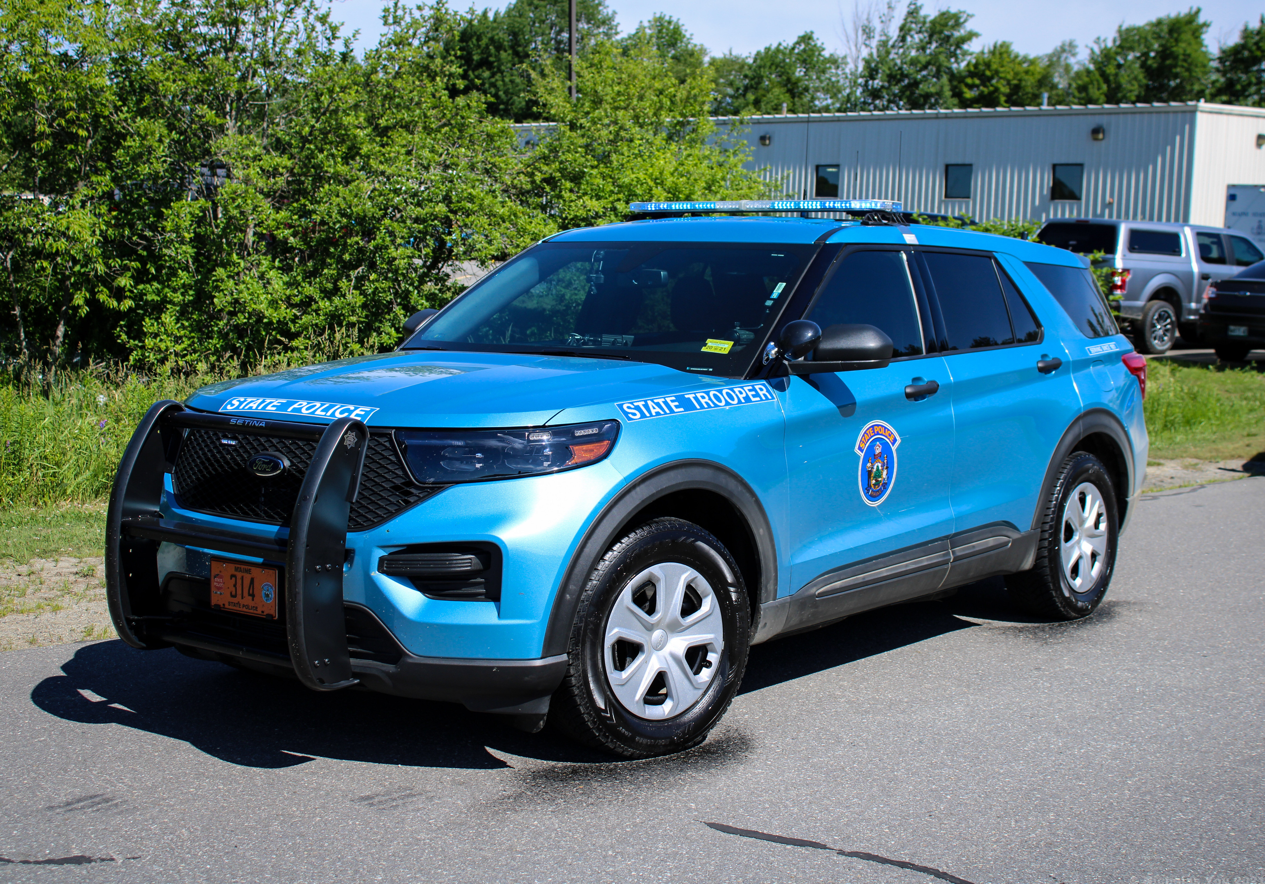A photo  of Maine State Police
            Cruiser 314, a 2020-2021 Ford Police Interceptor Utility             taken by Nicholas You