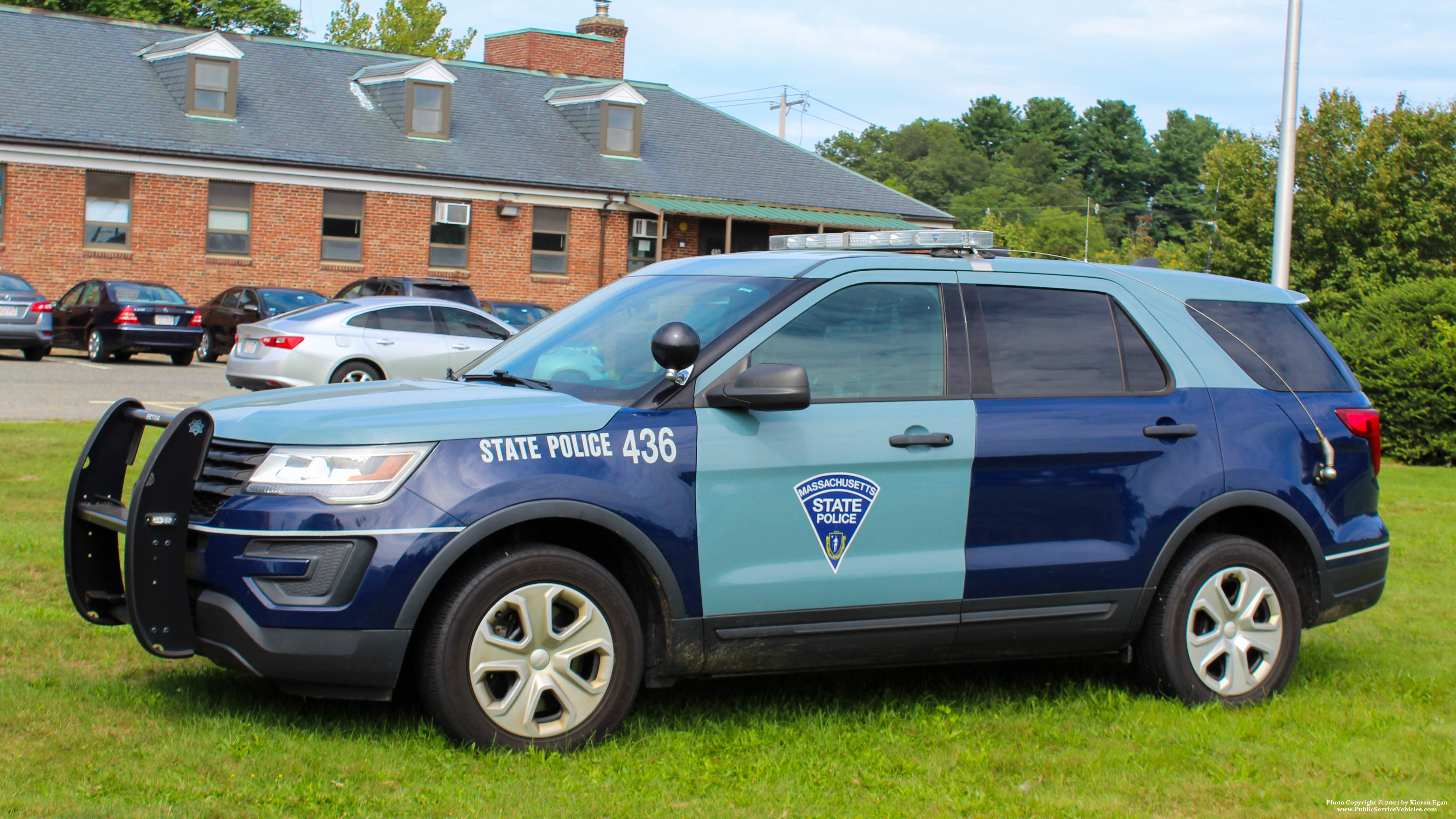 A photo  of Massachusetts State Police
            Cruier 436, a 2018 Ford Police Interceptor Utility             taken by Kieran Egan
