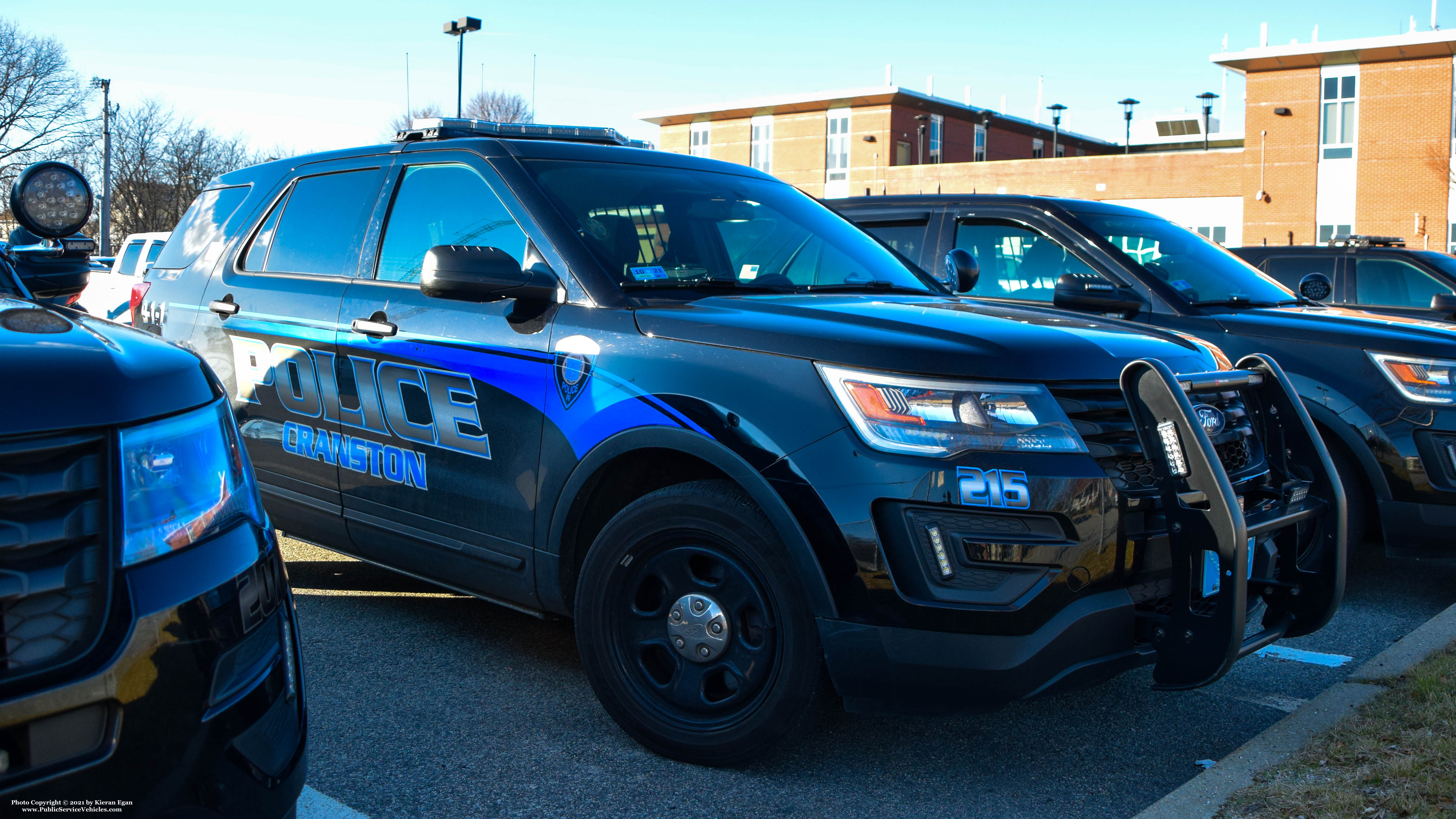 A photo  of Cranston Police
            Cruiser 215, a 2019 Ford Police Interceptor Utility             taken by Kieran Egan